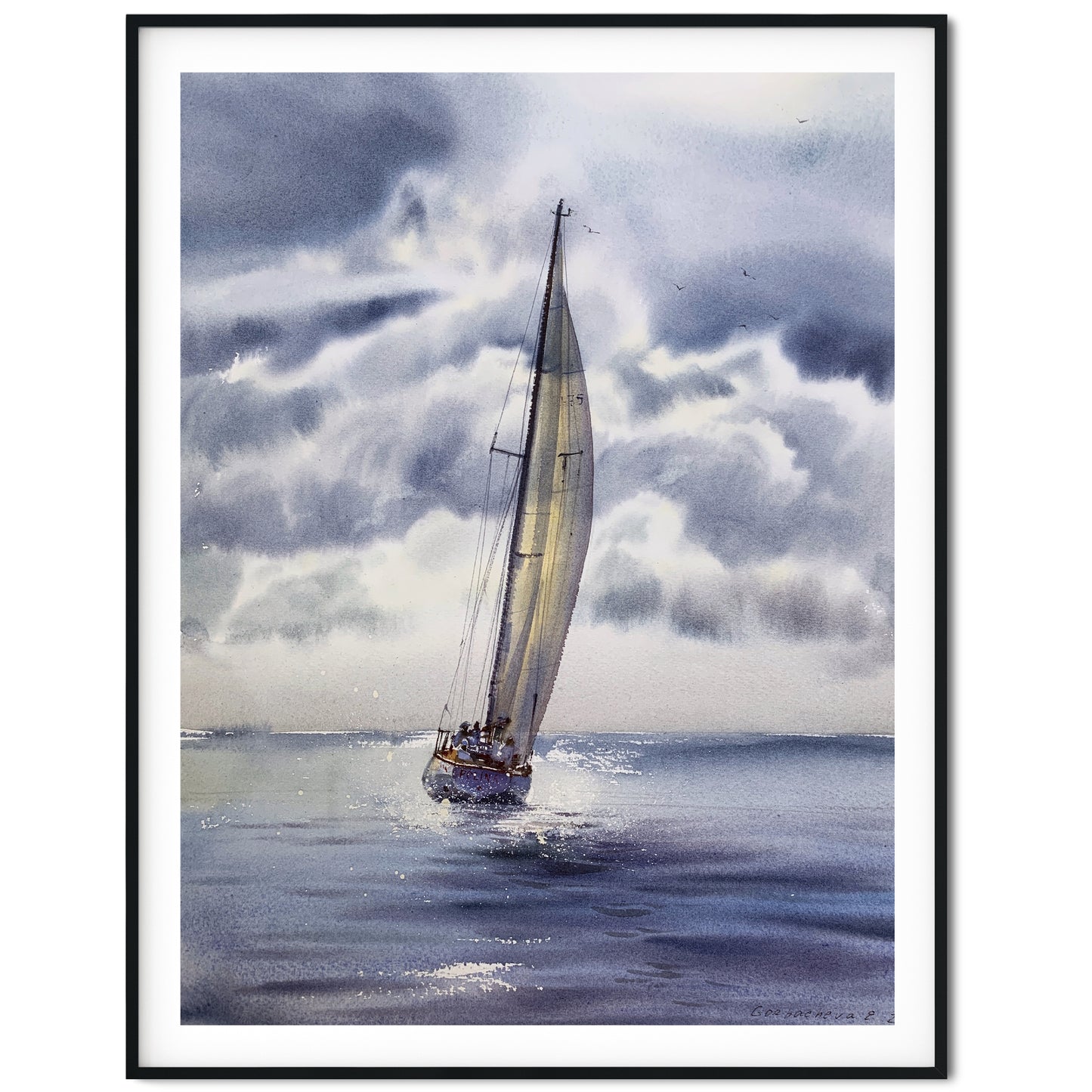 Tailwinds #4 Watercolor Painting - Stunning Seascape Art - Unique Gift for Any Occasion