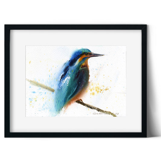 Blue Bird Art, Original Watercolor Painting of a Tropical Bird, Perfect Art for Home Decor, Unique Gift