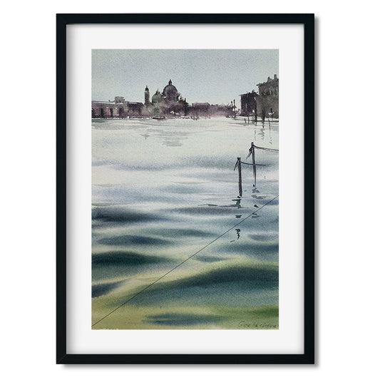 Venice Small Painting Watercolor Original, Italian Cityscape, Architecture Wall Art, Gift For Her, Gondola, Grand Canal