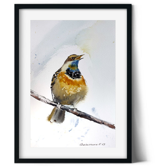 Watercolor Bird Art - Original Painting, Vibrant Wall Art for Nursery Room Decor, Perfect Gift for Nature Lovers