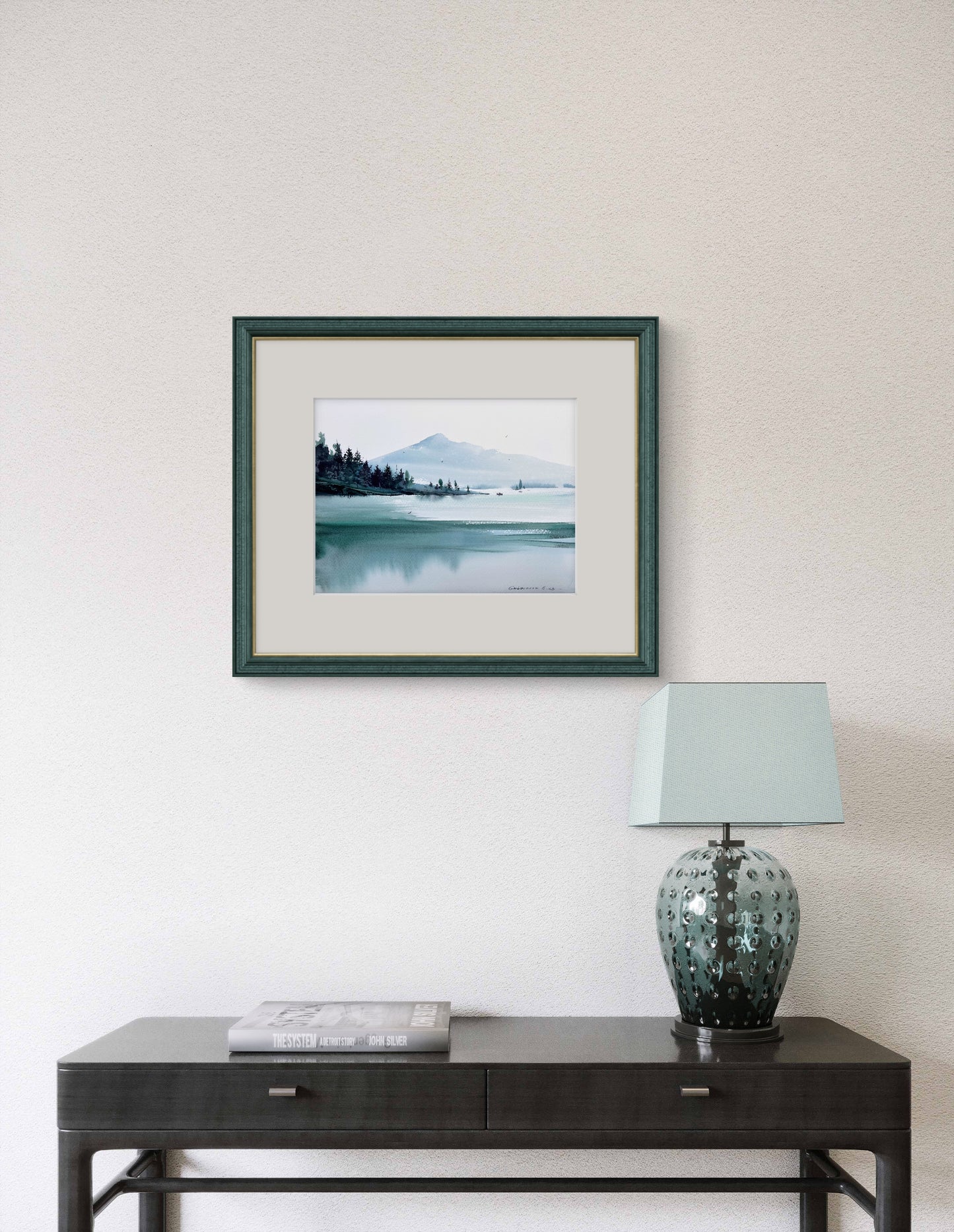 Modern Original Painting Watercolor - Mountain Lake #33 -12x16