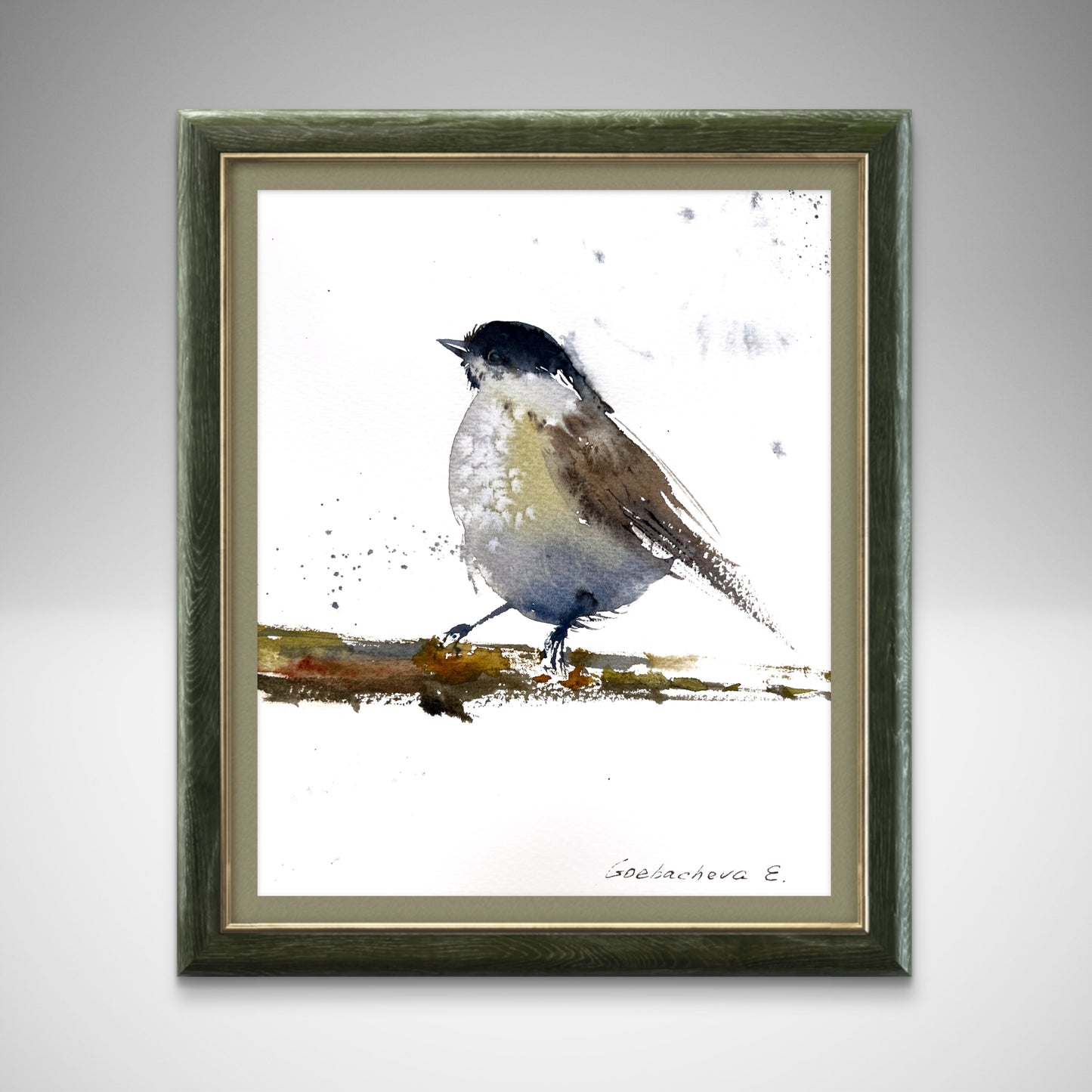 Original Bird Watercolor Painting, Little bird #4 6x8