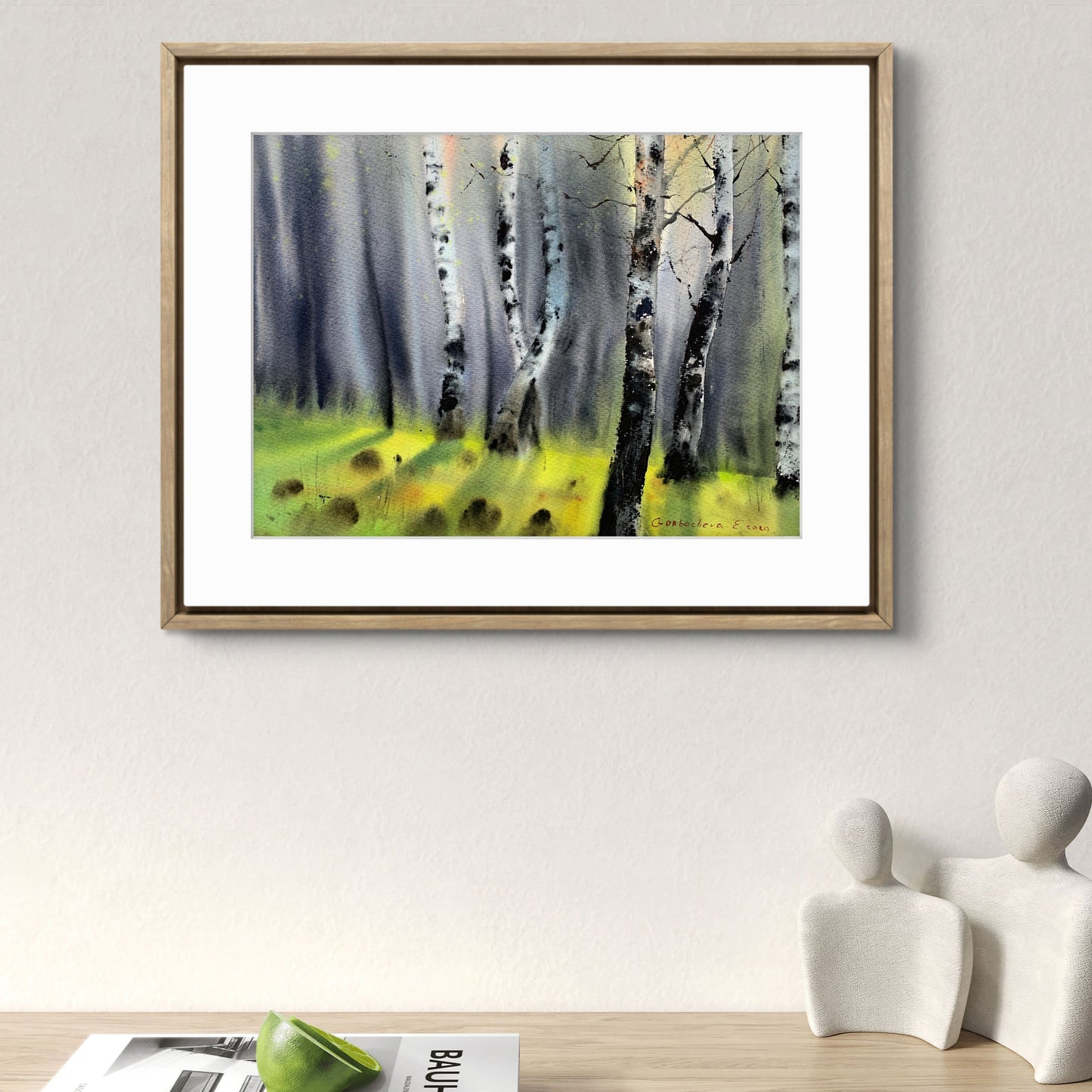 Birch Painting Original, Watercolor Forest, Nature Wall Art, Summer trees, Scenery Landscape Art, Birch Grove #2