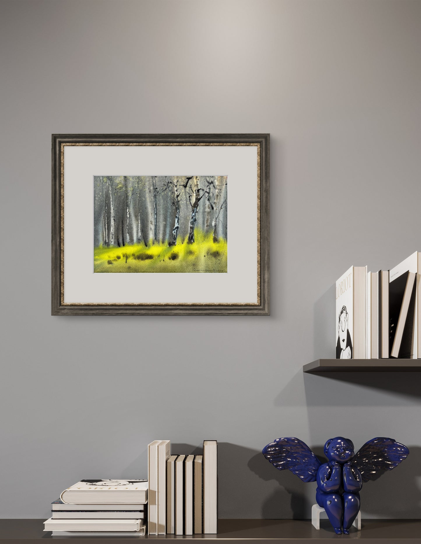 Nature Painting Original, Watercolor Birches, Forest Wall Art - Birch Grove #5