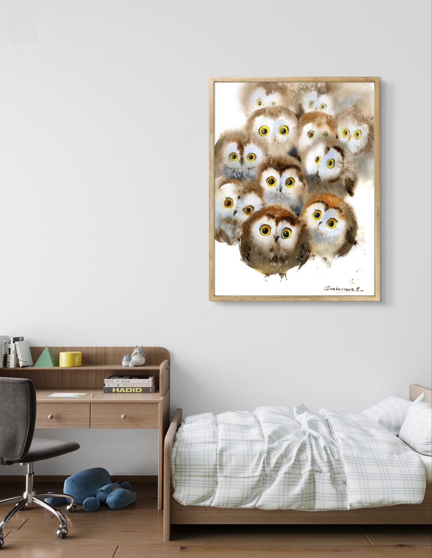 Adorable Owlet Giclee Print - Whimsical Watercolor Wall Art