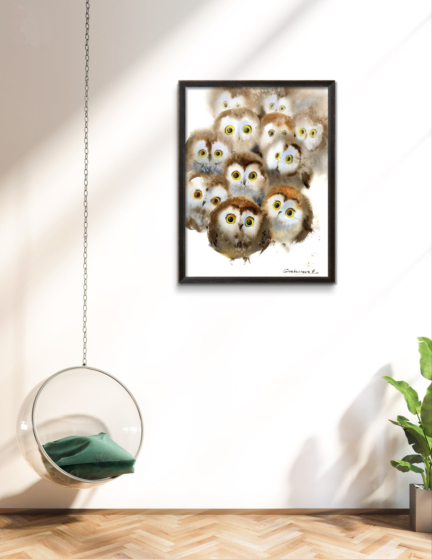 Adorable Owlet Giclee Print - Whimsical Watercolor Wall Art