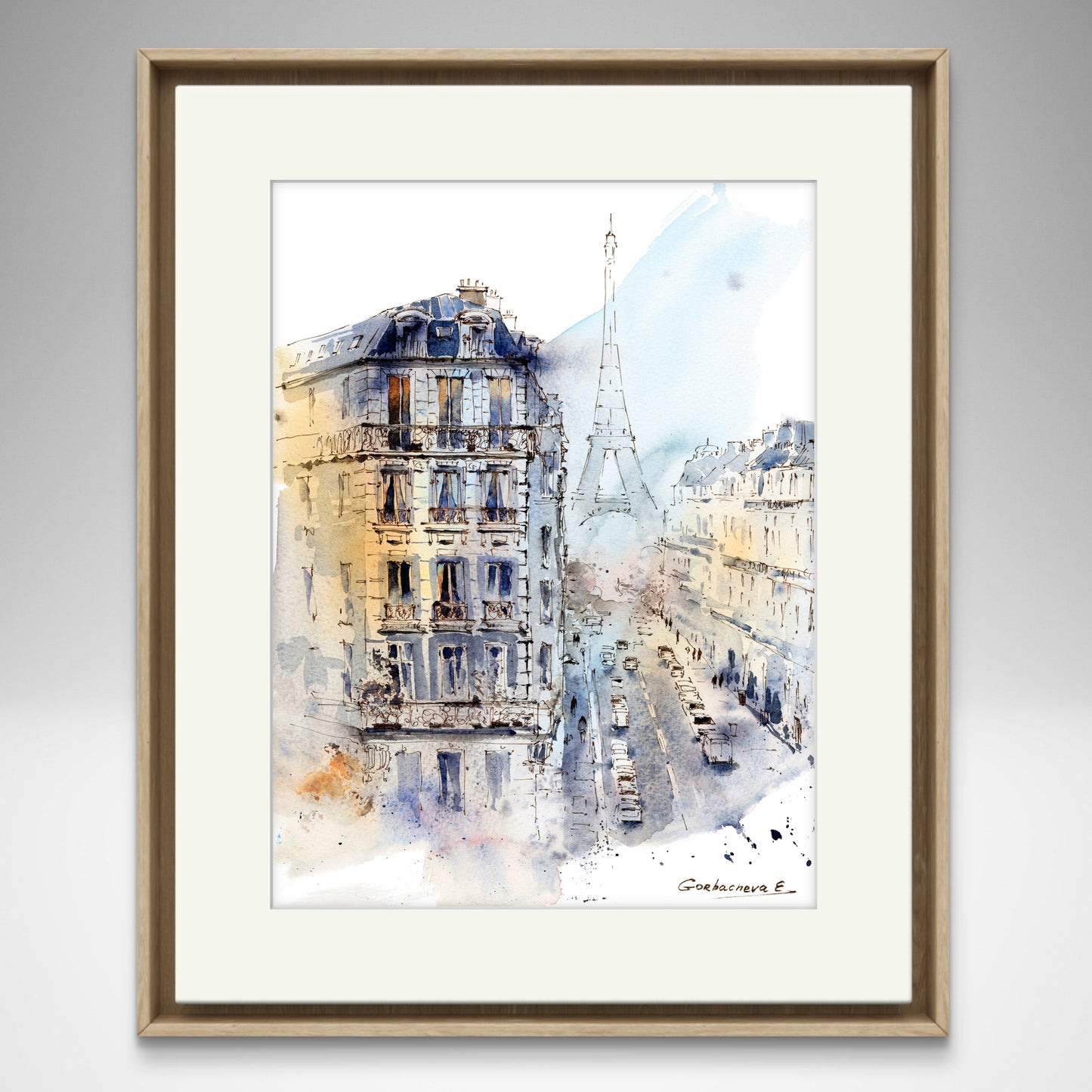 Elegant Parisian Wall Art Prints | Set of 2 Giclee Watercolors | Eiffel Tower & French Streets