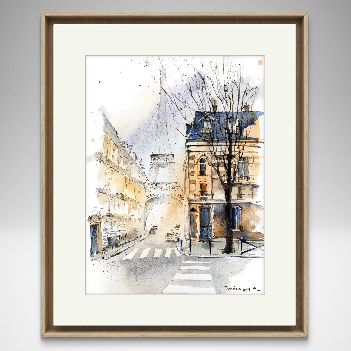 Parisian Elegance: Set of 2 Fall Watercolor Prints | Giclee Art of Eiffel Tower & Streets