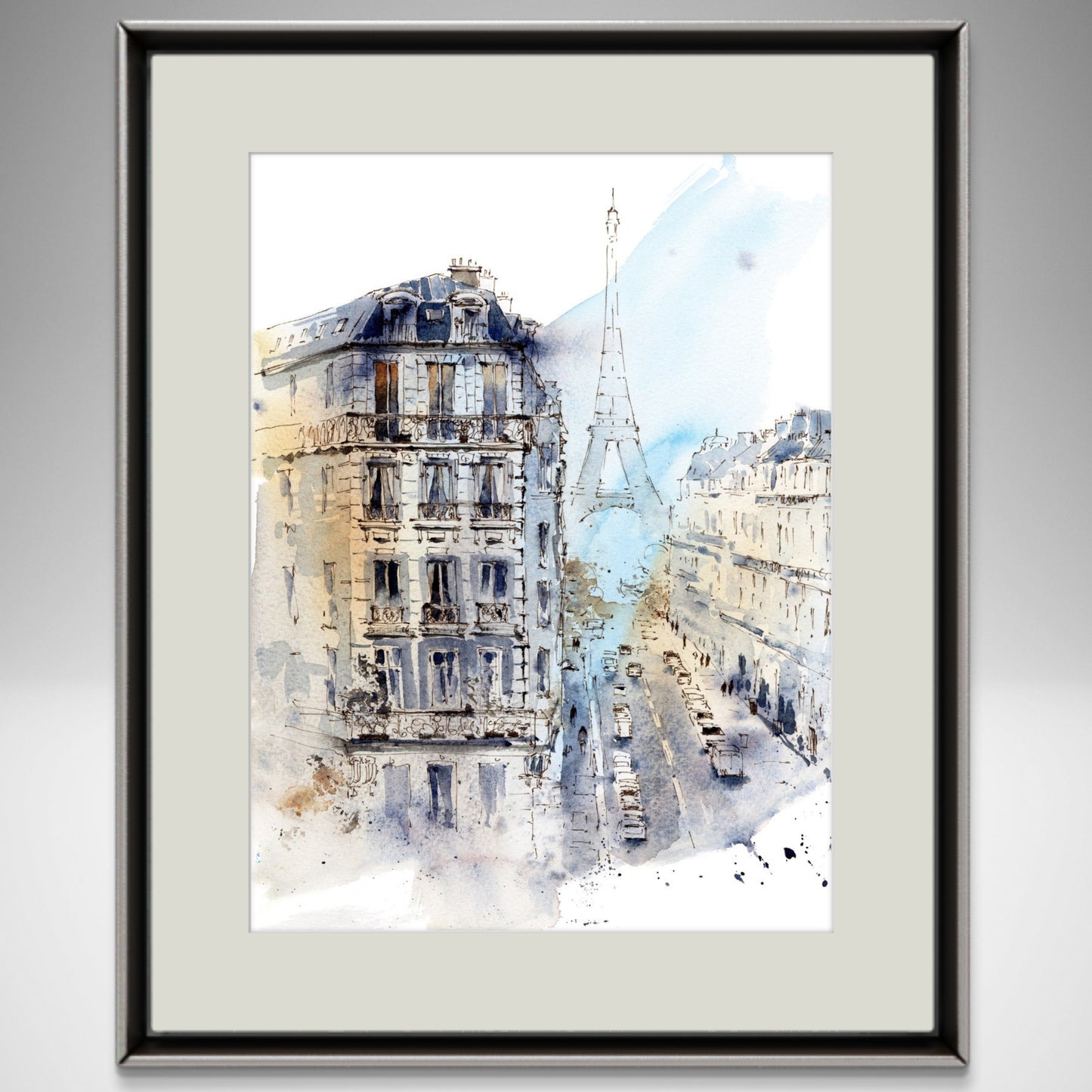 Watercolor Eiffel Tower Sketch, Montmartre Parisian Art Print, Chic Home Decor, Perfect Gift for Francophiles