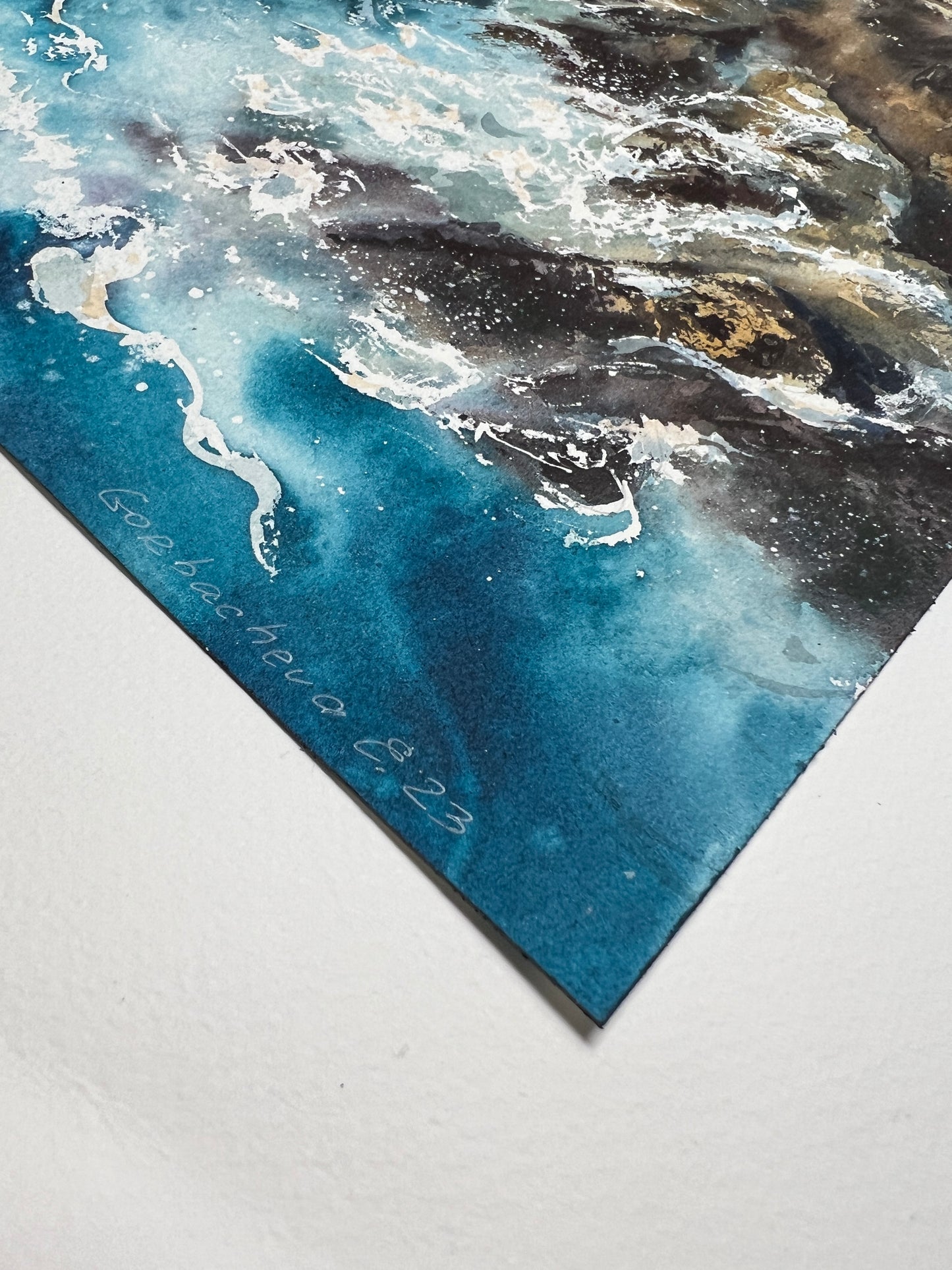 Wave Watercolor Painting, Original Seascape, Ocean Art, Artwork by Artist, Seaview Wall Art