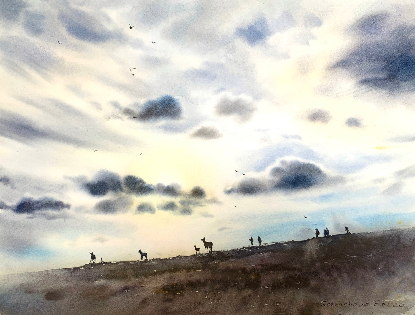 Rocky Mountain National Park Watercolor, Original Landscape Art, Rocky Mountain National Park 12x16