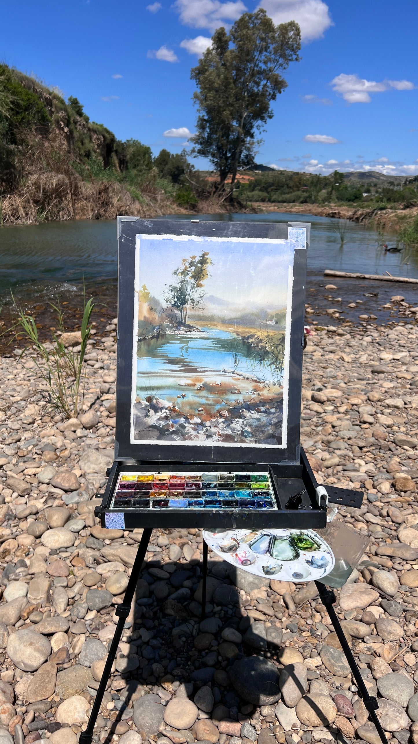 Original Spanish River Watercolor Painting | Tranquil Autumn Landscape Art |Spanish River Whisper 11x15 in