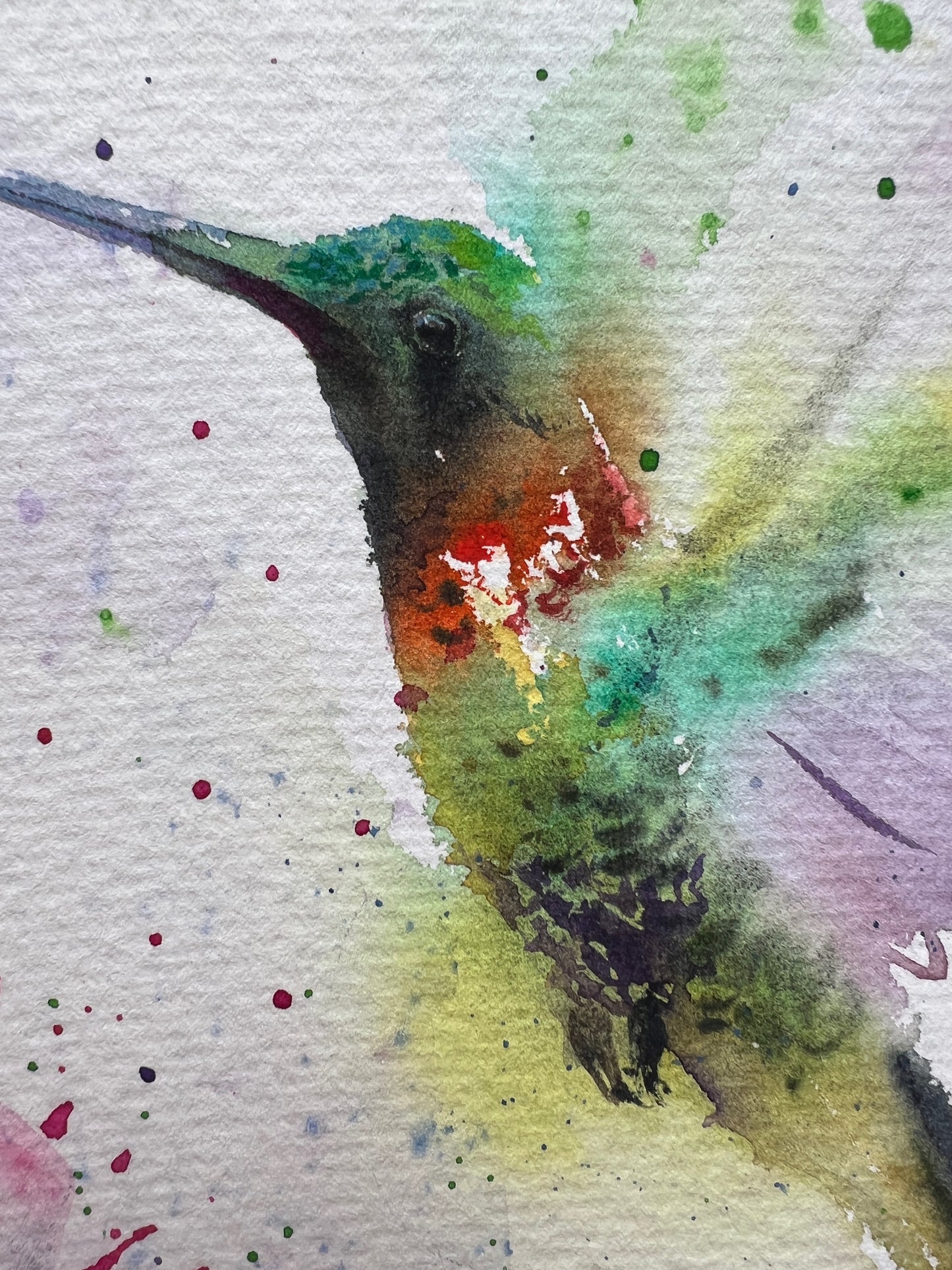 Colorful Hummingbird Original, Watercolor Painting of a Tropical Bird, Perfect Art for Home Decor, Unique Gifts