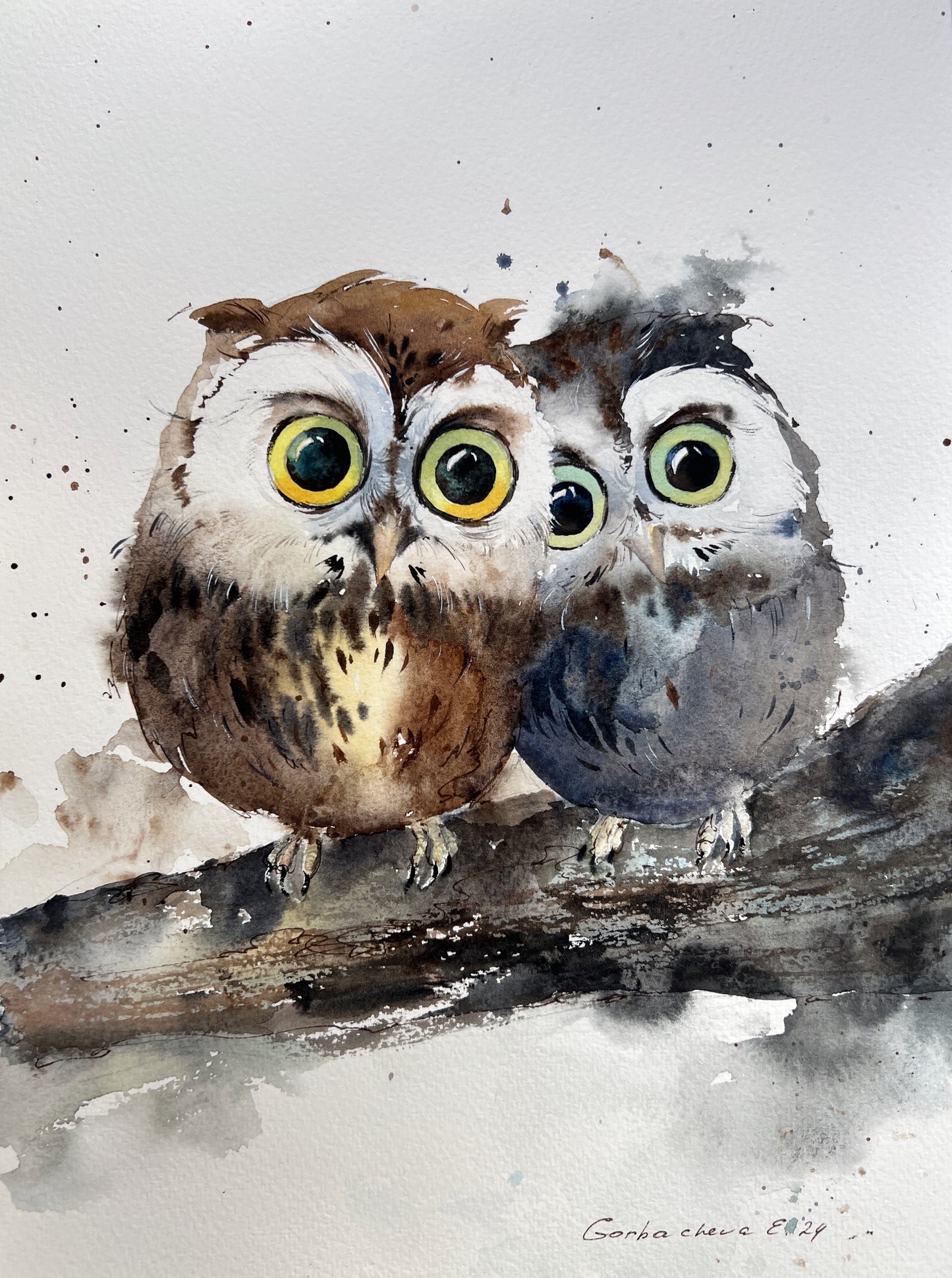 Original Owl Watercolor Painting - Unique New Year Gift for Nature Enthusiasts