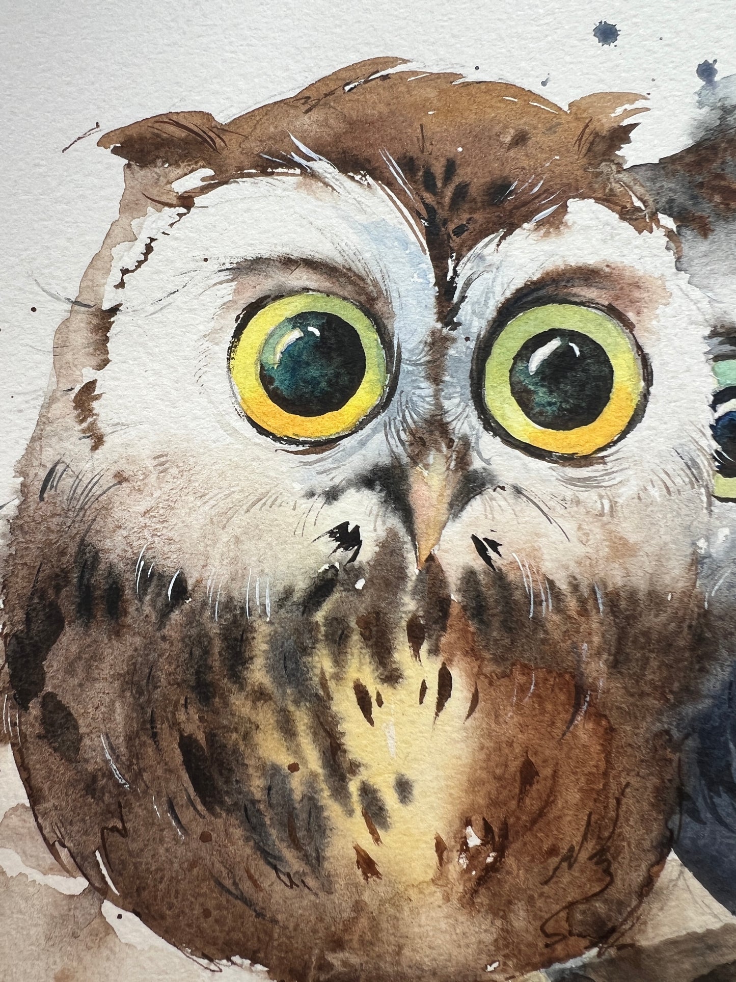 Original Owl Watercolor Painting - Unique New Year Gift for Nature Enthusiasts