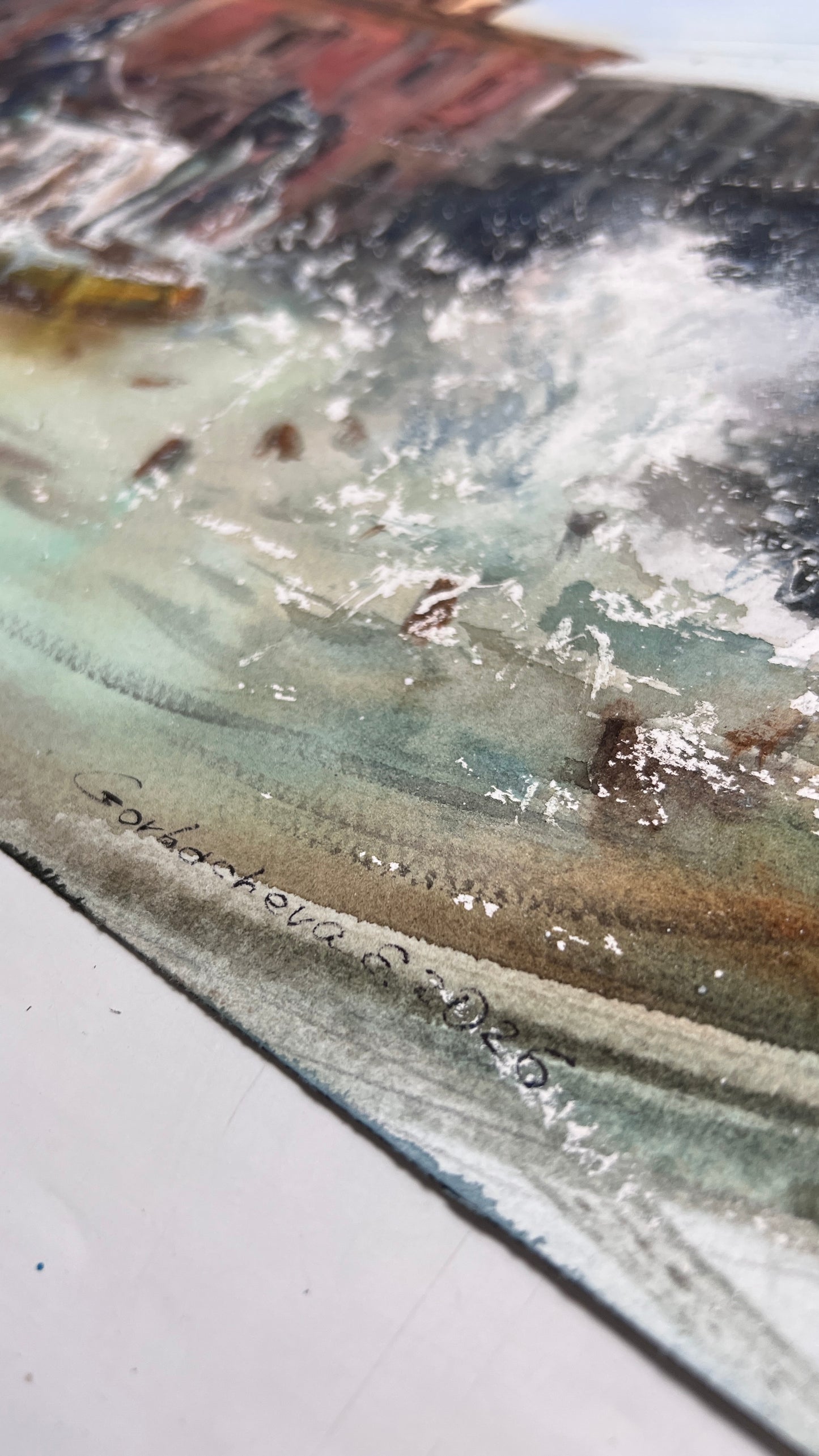 Valencia Fountain Watercolor Painting, Valencia Fountain Song 12x16 in