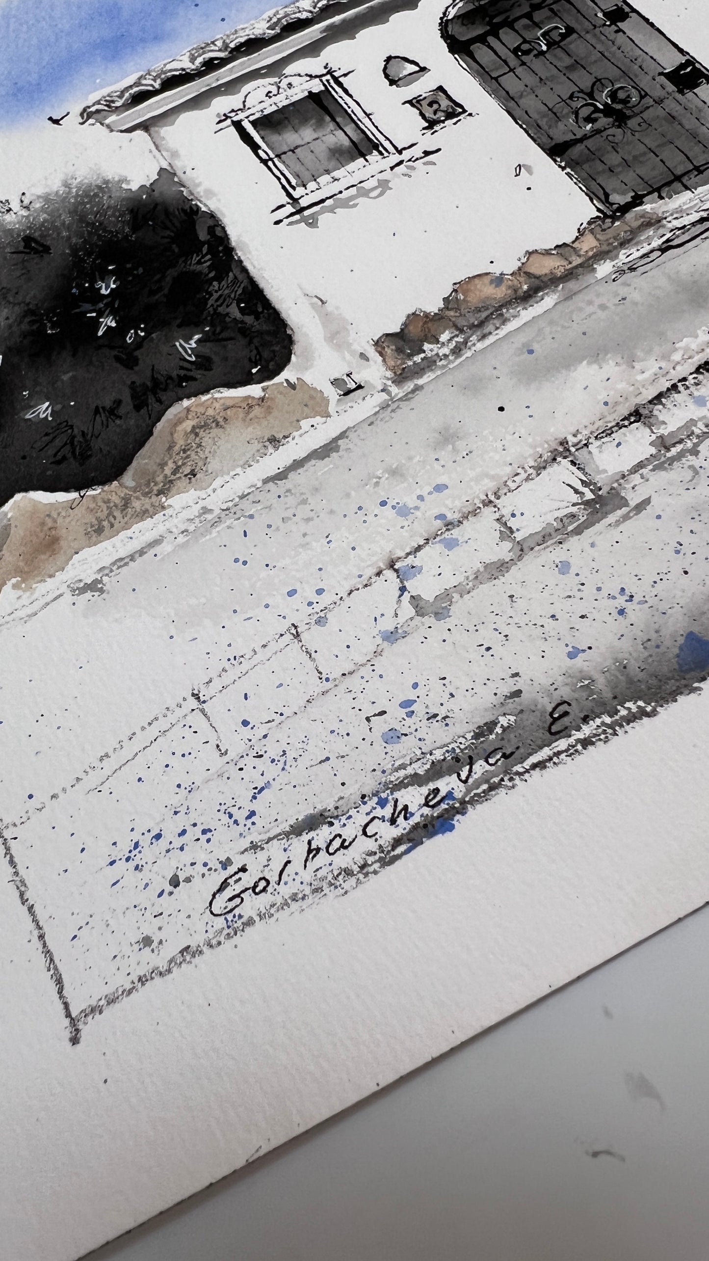 Original Spanish Door Painting |Door to Spanish Silence 9x12 in