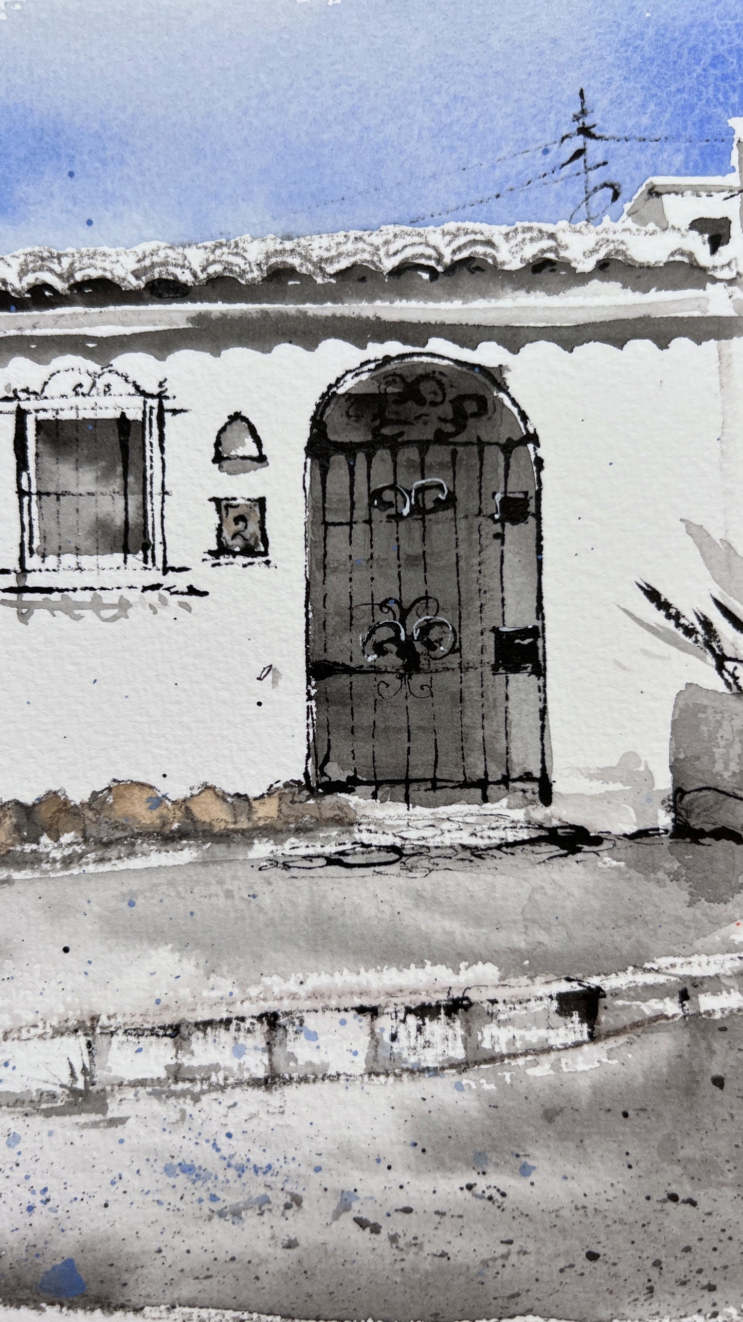 Original Spanish Door Painting |Door to Spanish Silence 9x12 in