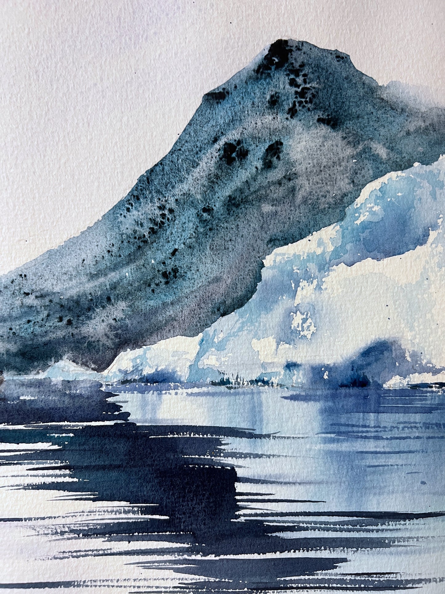 Arctic Painting Original, Seascape, Antarctic Iceberg, Adventure Travel Gift, Watercolor Wall Art Decor