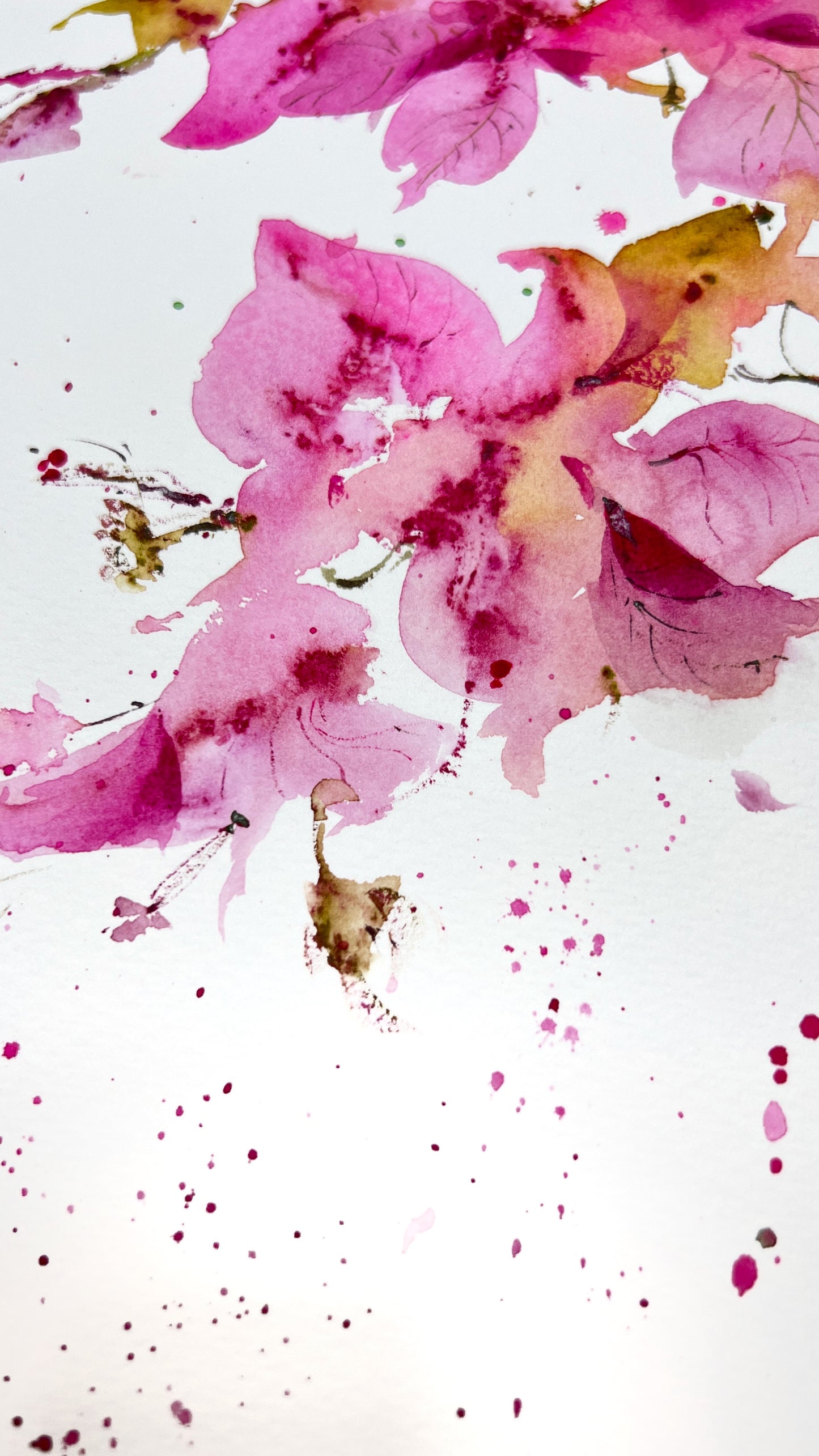 Bougainvillea Dream #2 - Painting Original, Watercolor Flower Artwork