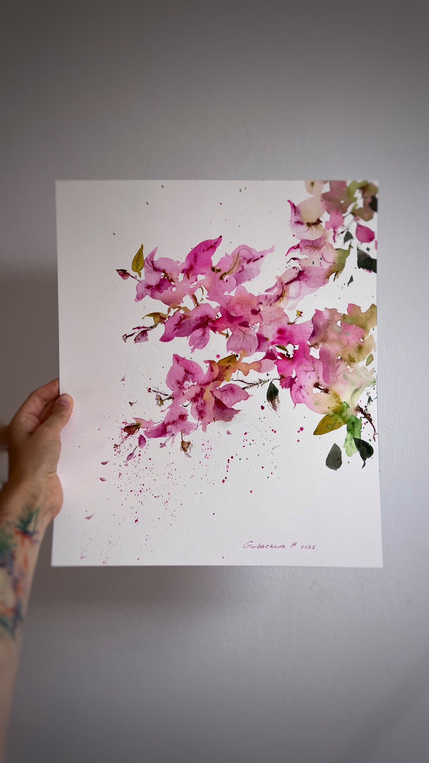 Bougainvillea Dream #2 - Painting Original, Watercolor Flower Artwork