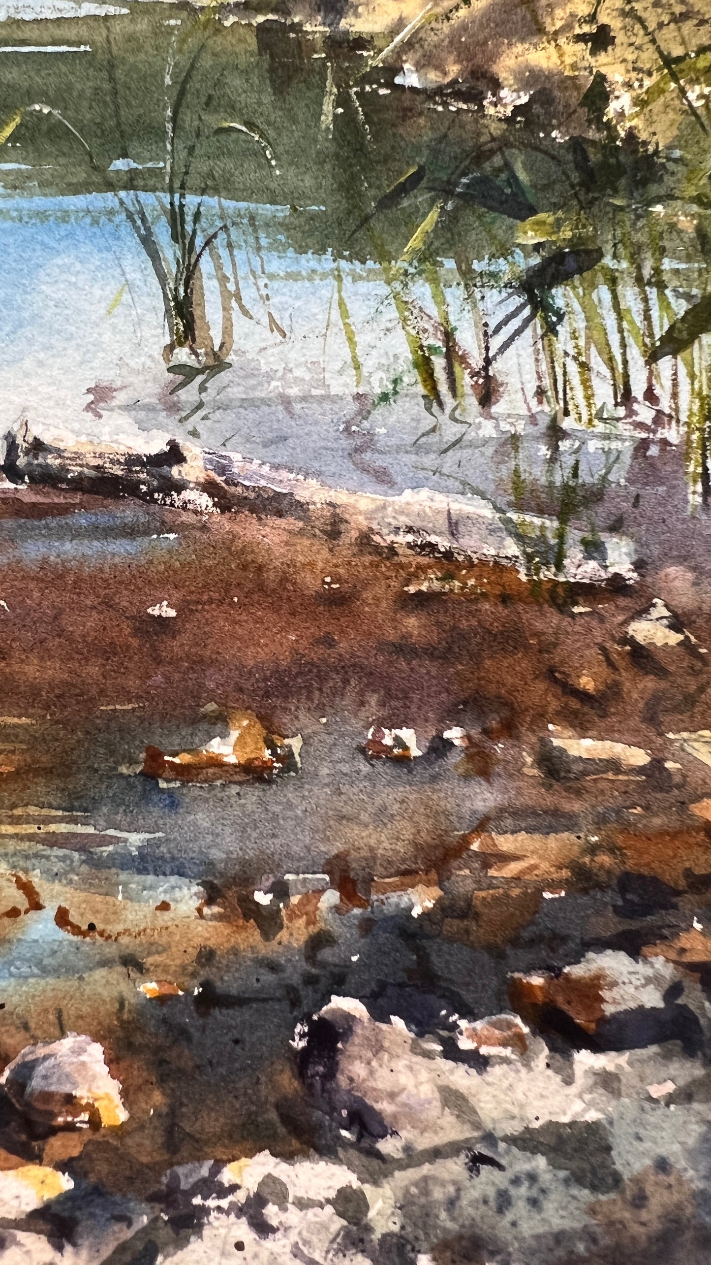 Original Spanish River Watercolor Painting | Tranquil Autumn Landscape Art |Spanish River Whisper 11x15 in