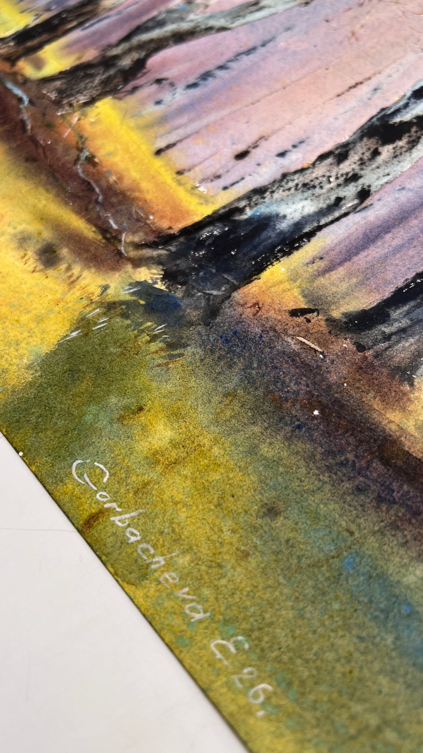 Birch Forest Watercolor Painting, Moody Woodland Landscape Art, Birchwood Dreams 12x16