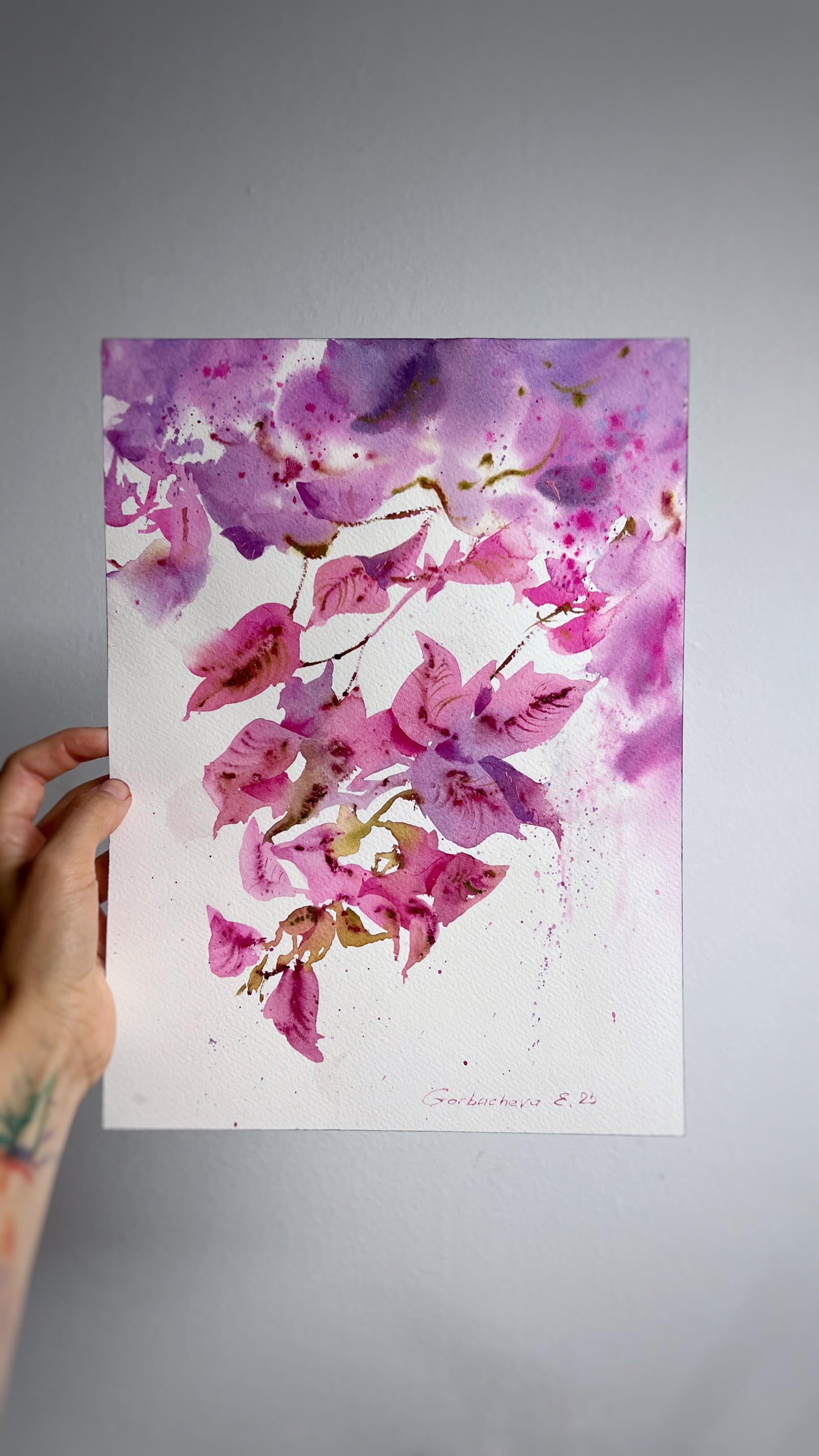 Original Bougainvillea Watercolor Painting | Bougainvillea Dream 9 х 12 in