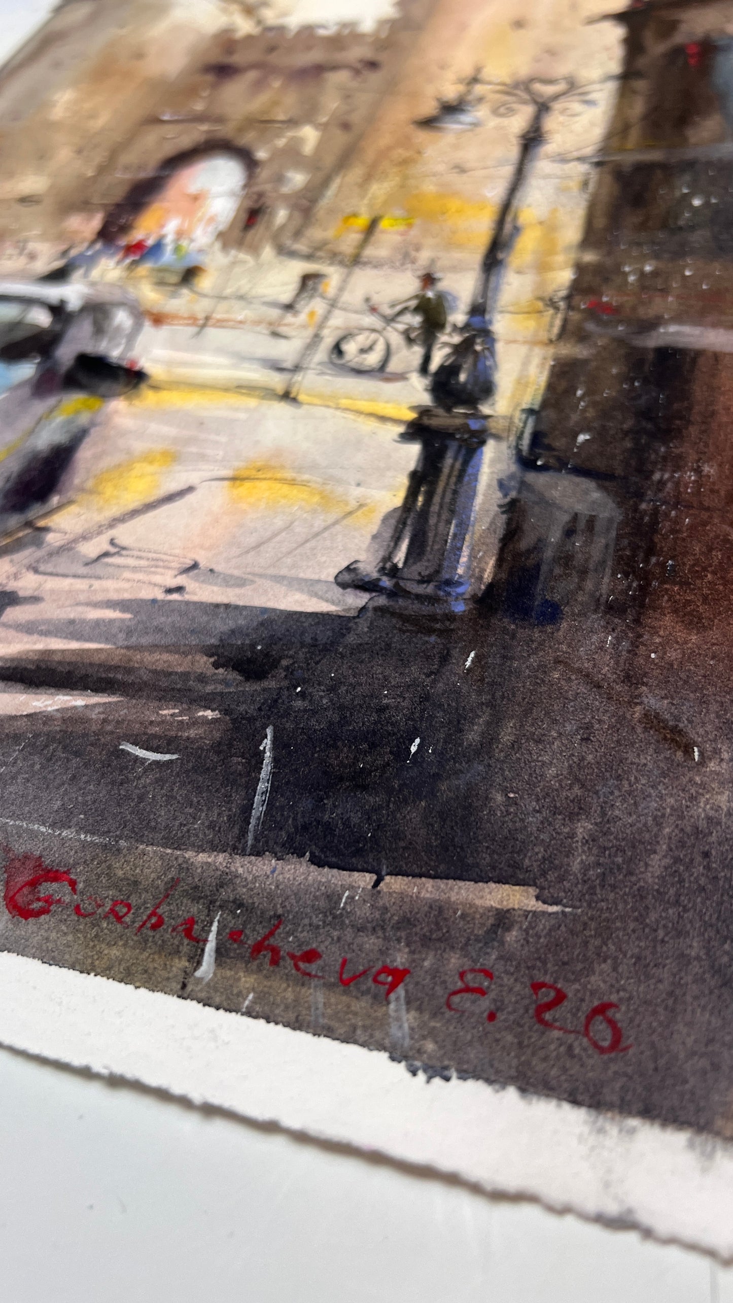 Valencia Watercolor Painting, Torres de Serranos Spain Cityscape, Valencia Silent Towers 11х15