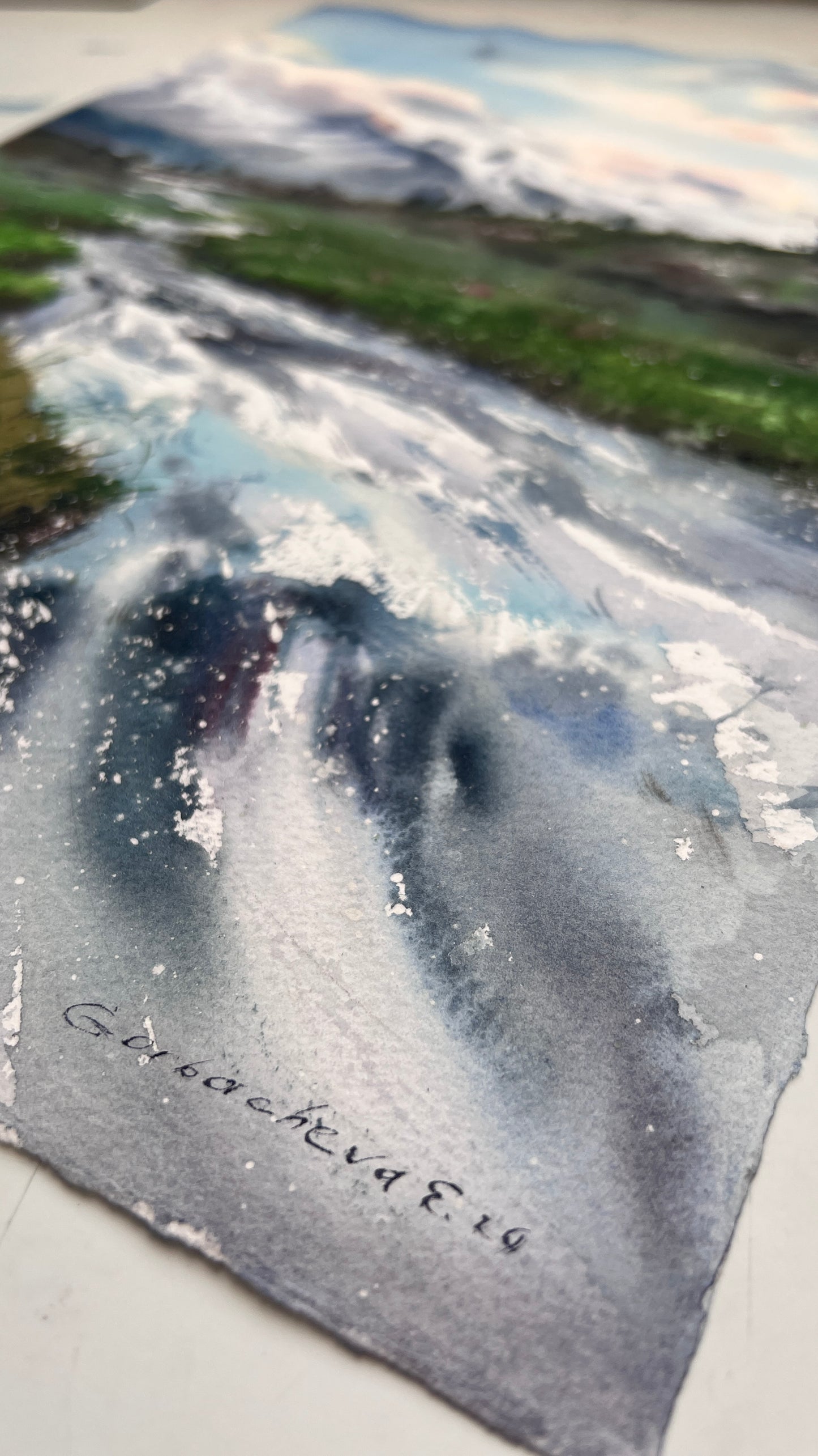 Original Watercolor Landscape, Mountain Stream Watercolor Painting, Mountain river #44 11x16