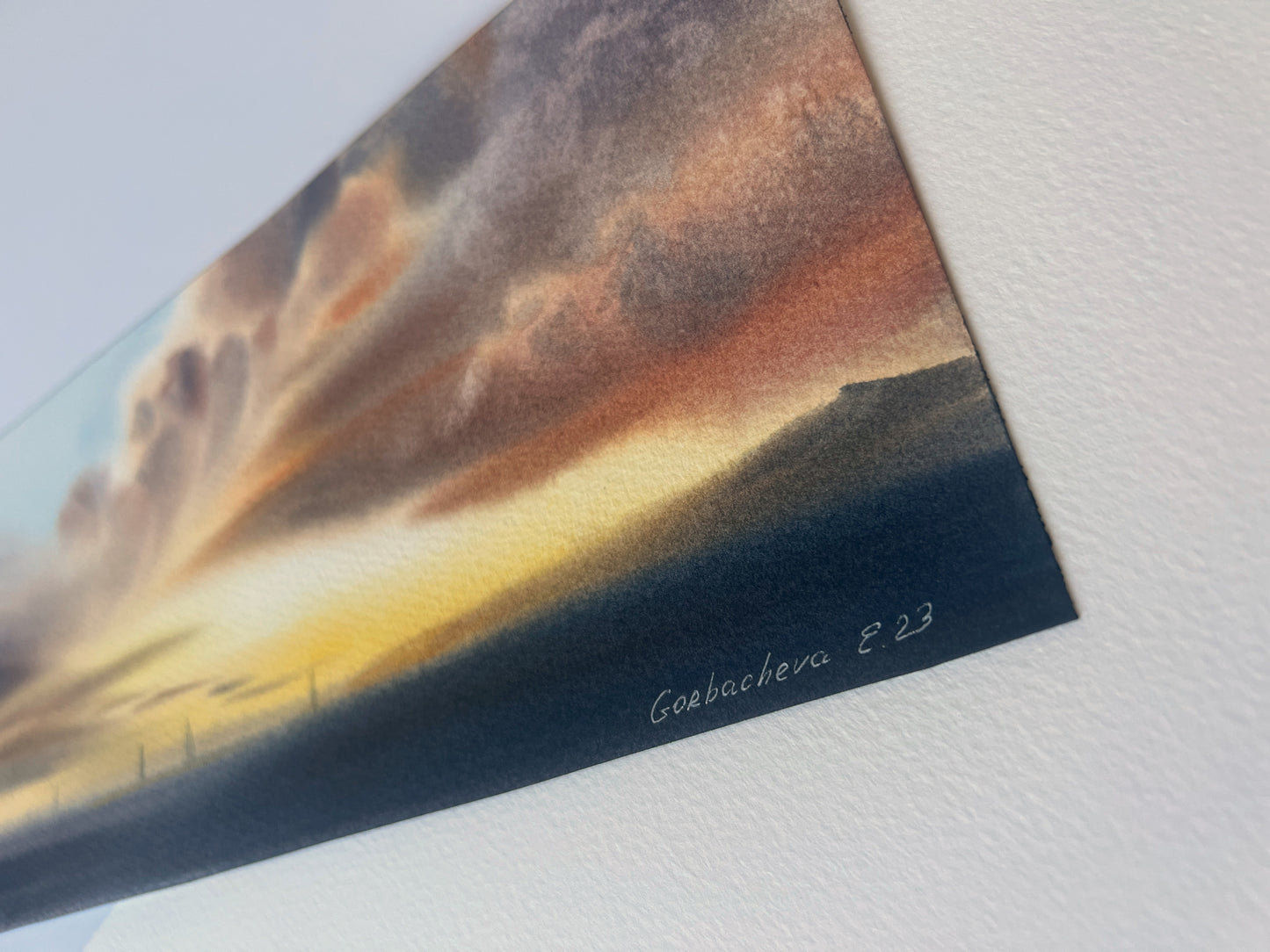Sunset Art Watercolor Painting - Original Coastal 'Sunset on the Sea #7' - Perfect Beach House Decor - Unique Artistic Gift