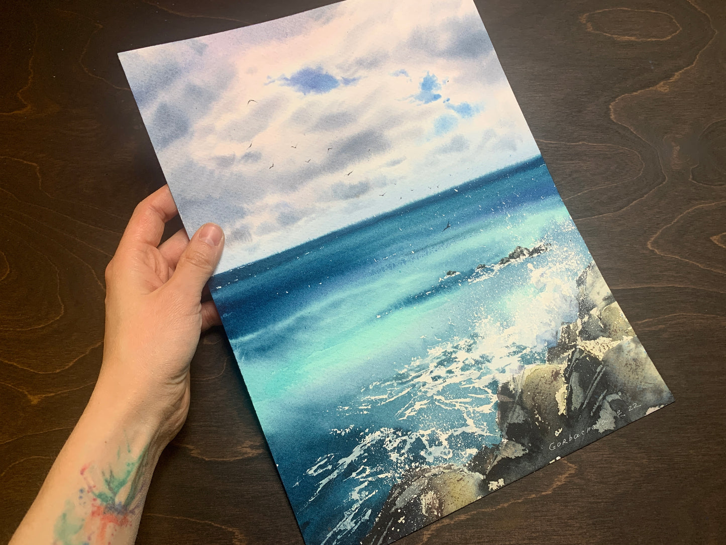 Waves and rocks #4 - Original Watercolor Artwork