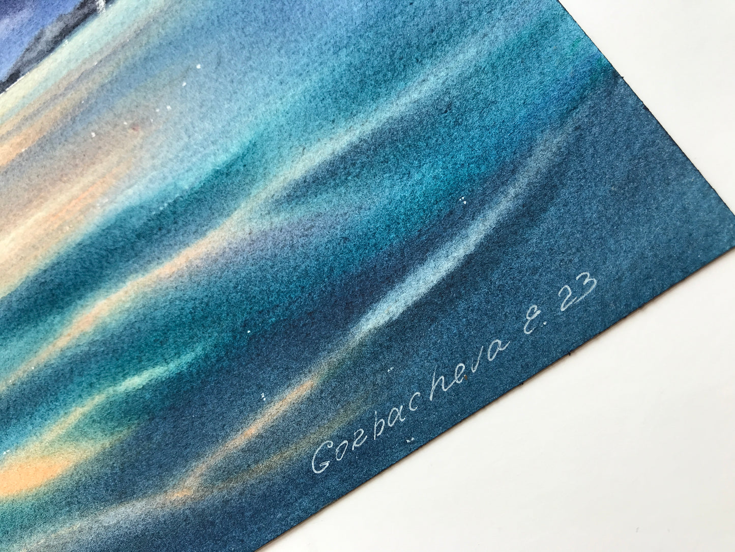 Original Sailboat Watercolor Painting, Ocean Sunset Art, Yacht in the sea at sunset #6 12x16
