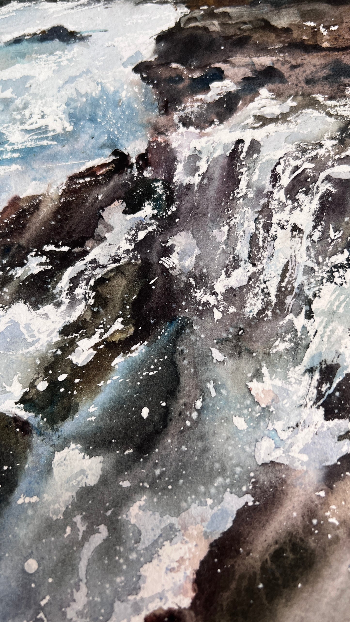 Cyprus Watercolor Painting, Coastal Seascape Art, House on the coast of Cyprus #2 12x16