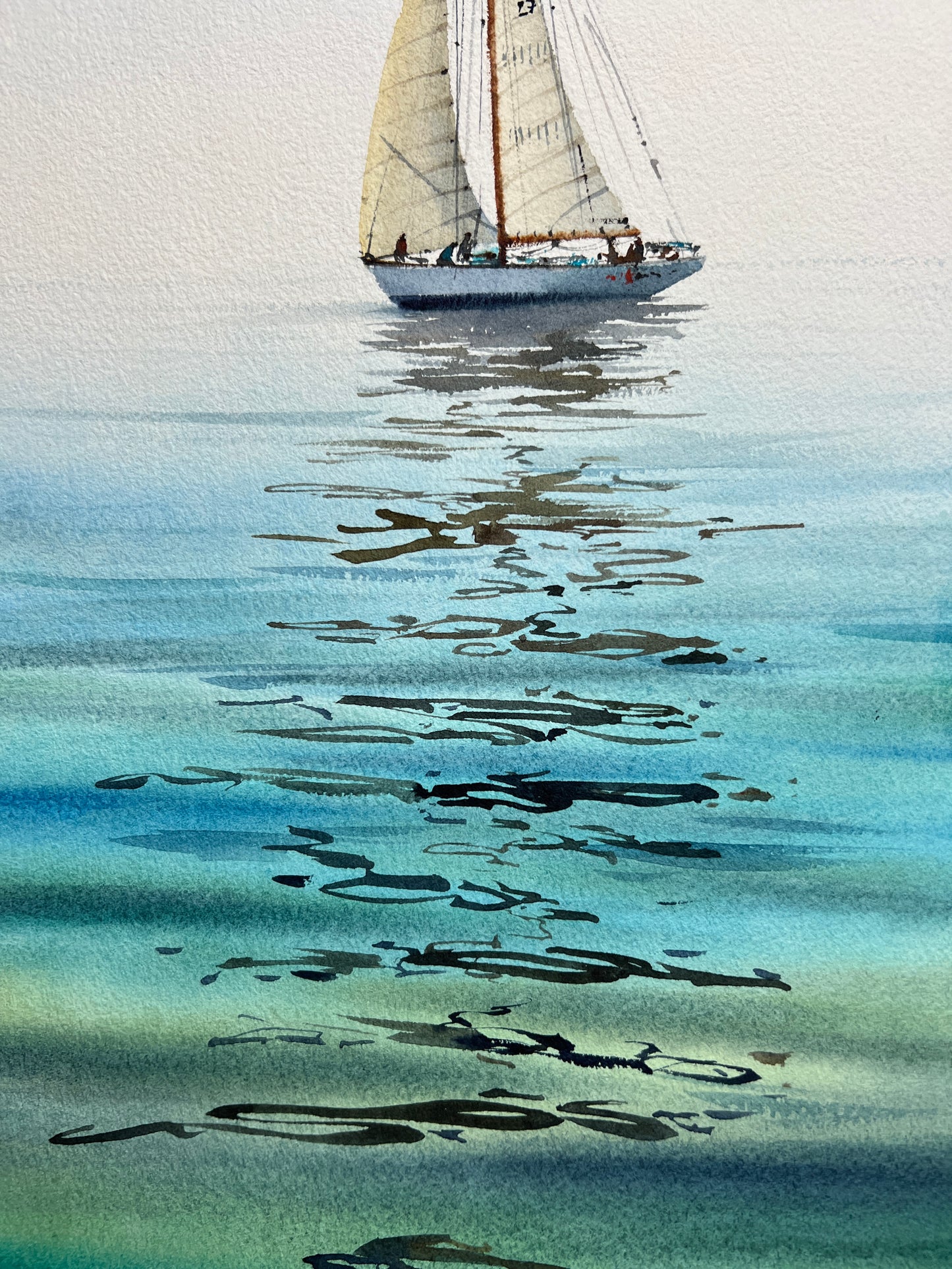 Original Seascape Painting: Fair Winds #10 - Ocean & Sailboat Art