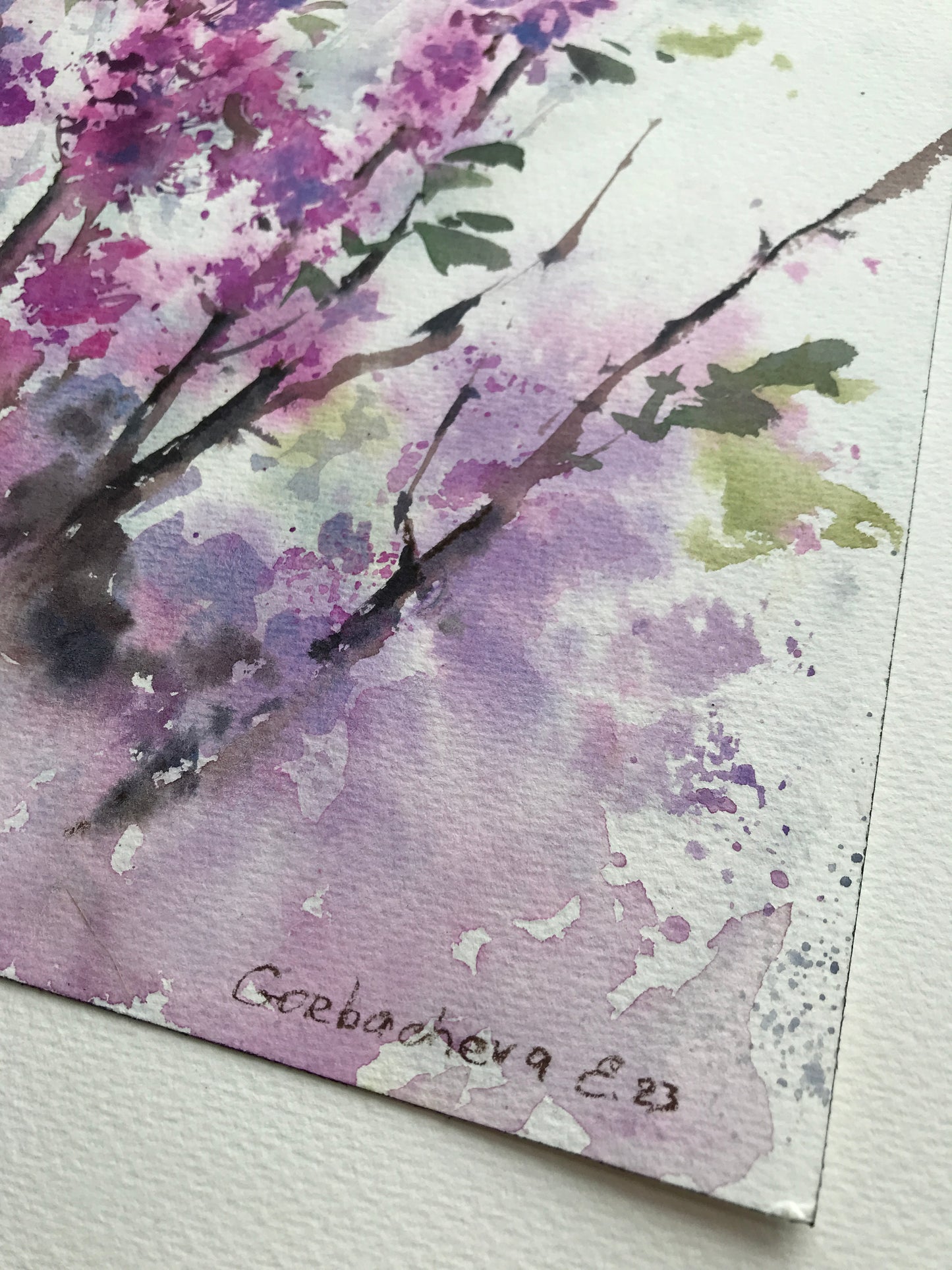 Watercolor Purple Flower Painting, Flora Original Wall Art, Gift Ideas, Floral Artwork, Handmade