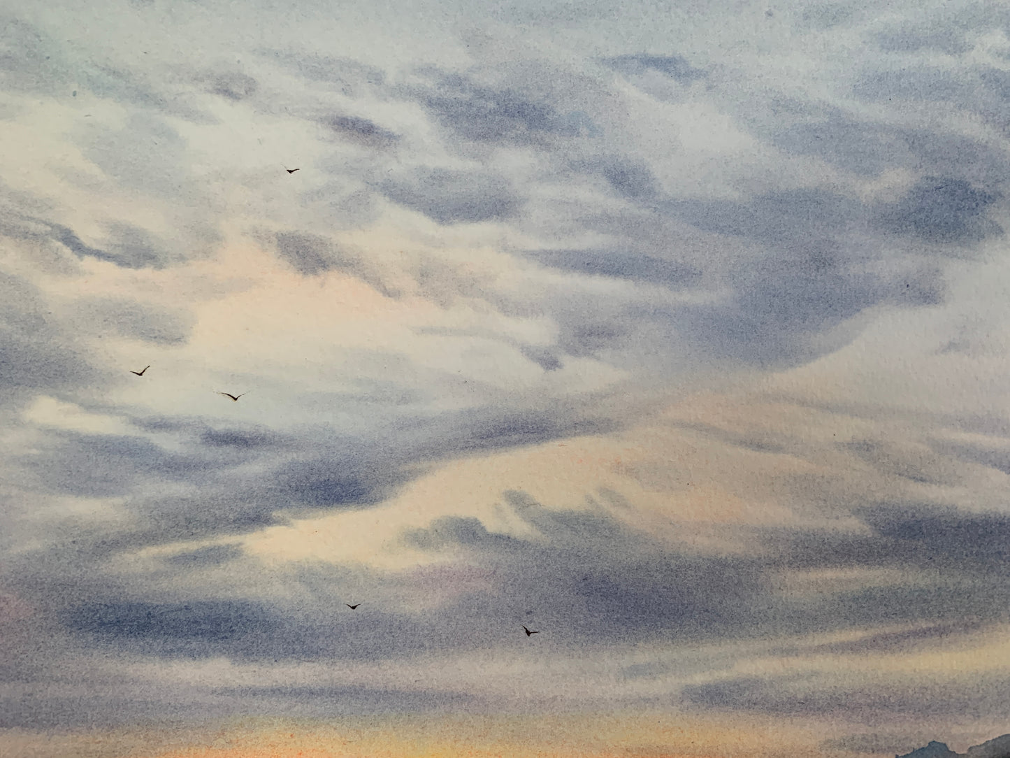 Watercolor Sunset Seascape Painting, Coastal Lighthouse Landscape Art, Sunset on the sea Lighthouse 12x16