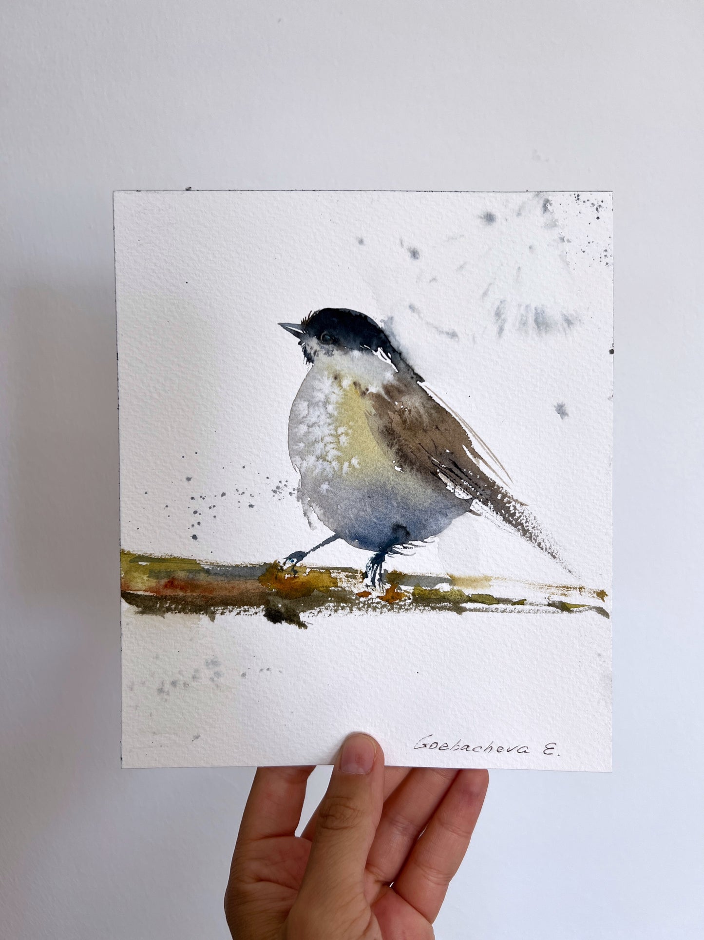 Original Bird Watercolor Painting, Little bird #4 6x8