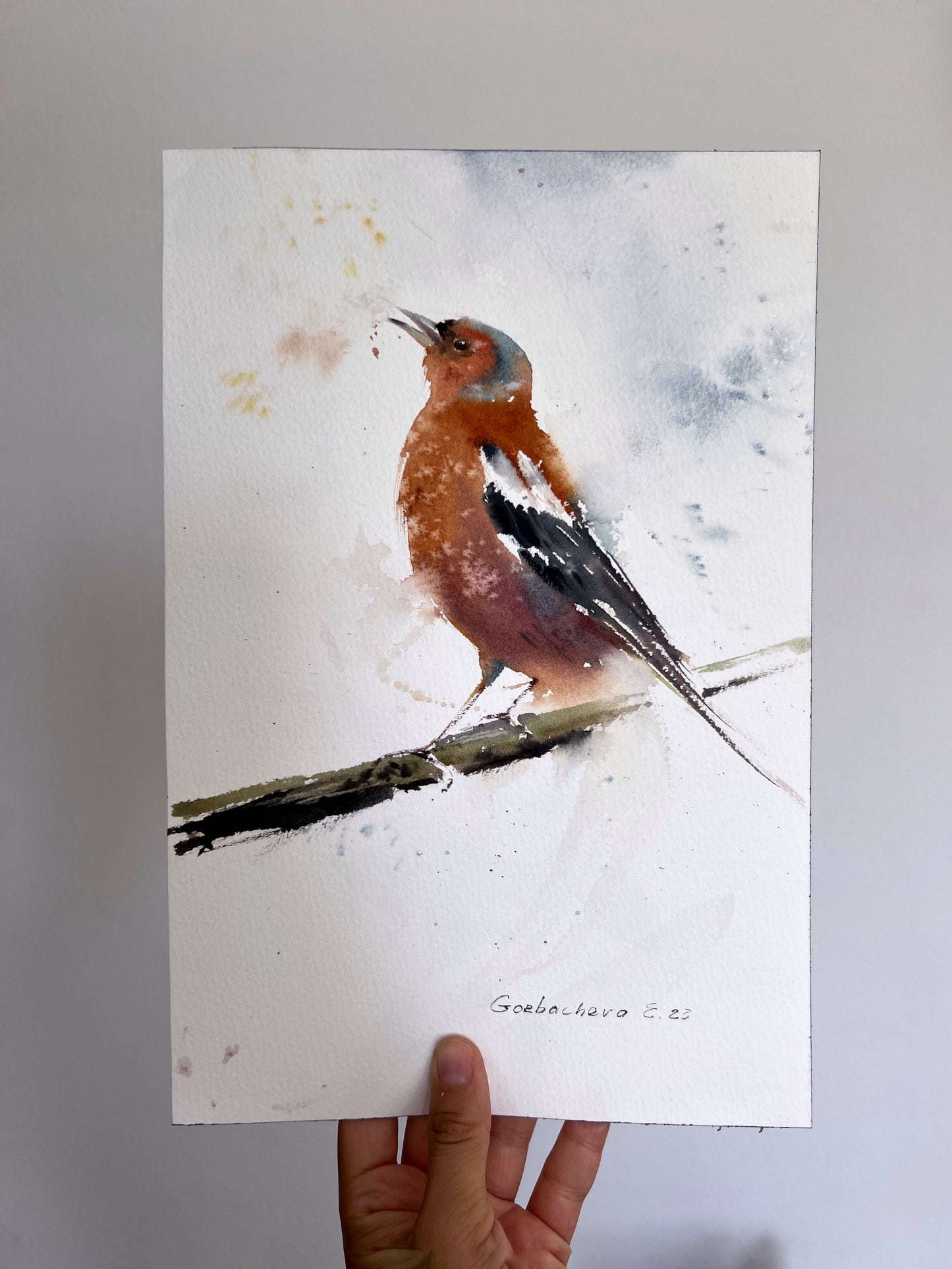 Watercolor Bird Painting, Jay Original Artwork, Bird Wall Decor, Nursery Art, Christmas Gift