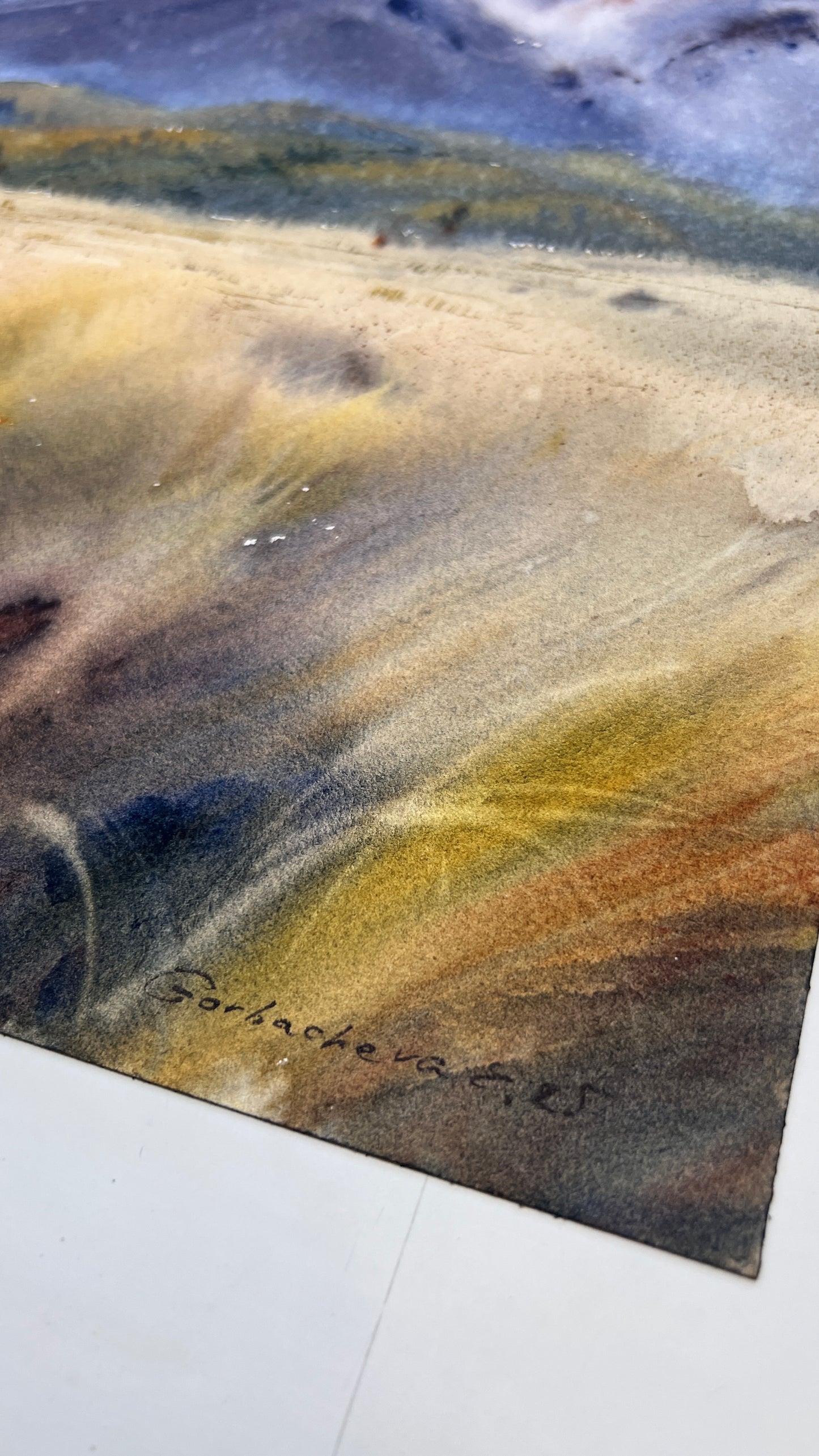 Original Mountain Landscape Watercolor Painting, Horse in High Grass Field Art, Where the Wind Runs Free 12x16