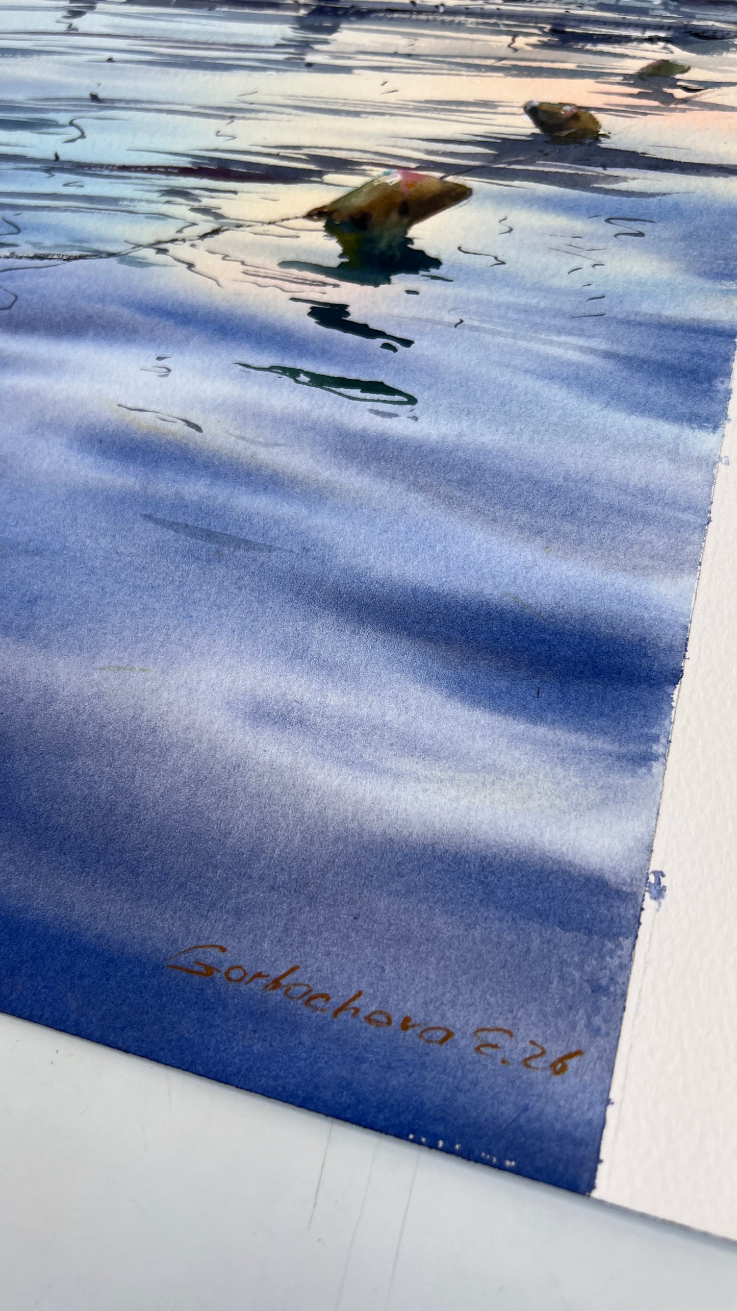 Original Watercolor Marina Painting | Sailboats at Sunset | Harbor Silence 10x16