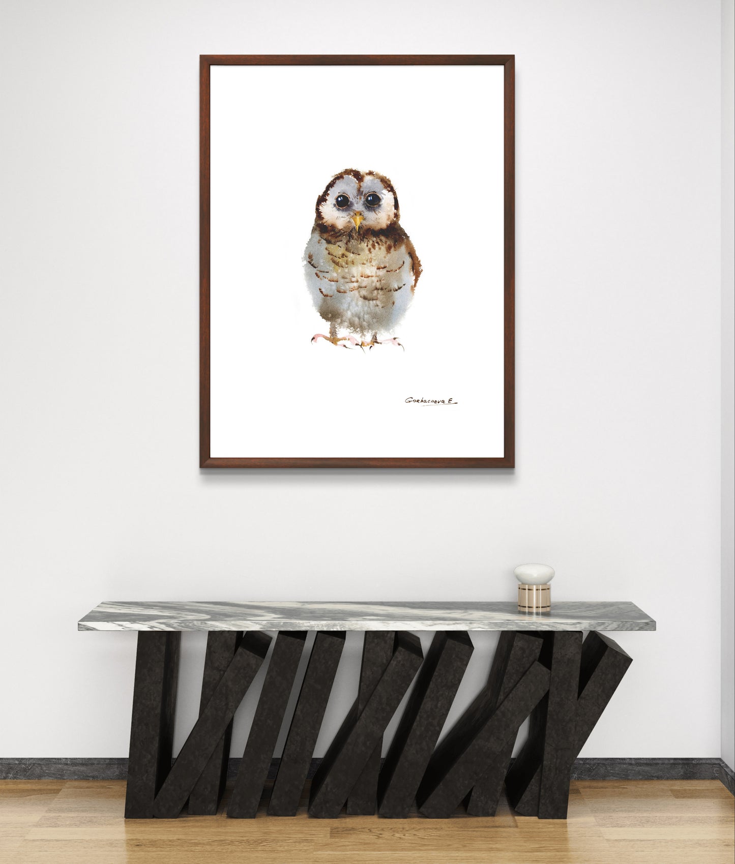 Barred Owlet Watercolor Art Print - Wildlife Home Decor