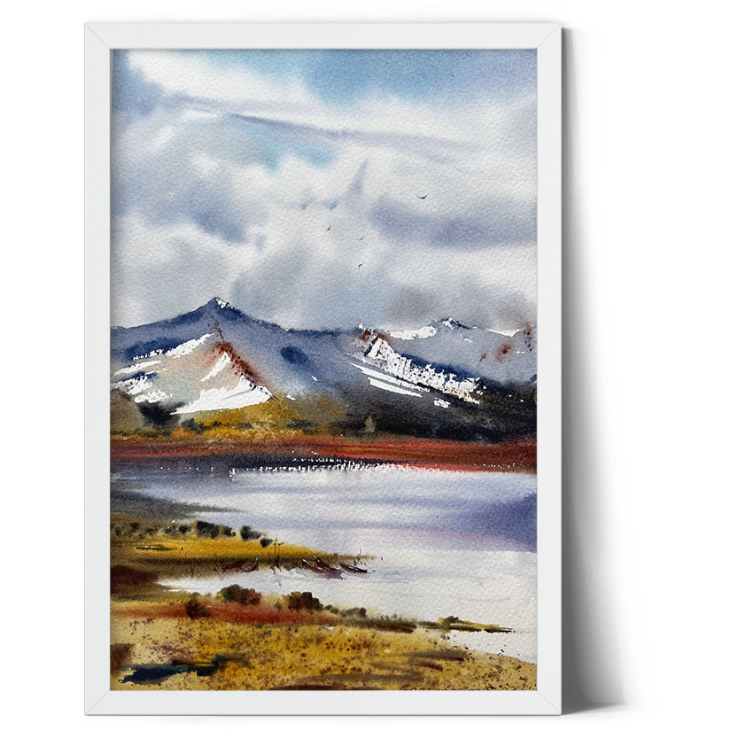 Fall Mountain Watercolor Original - 'Mountain River #40' Nature Painting, Ideal Wall Art for Nature Enthusiasts, Unique Birthday Gift
