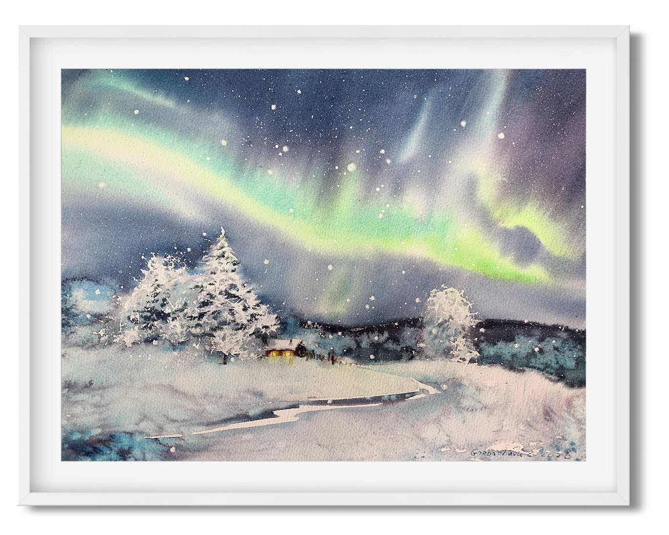 Photo & Art Print Magical and mystical northern lights. Aurora