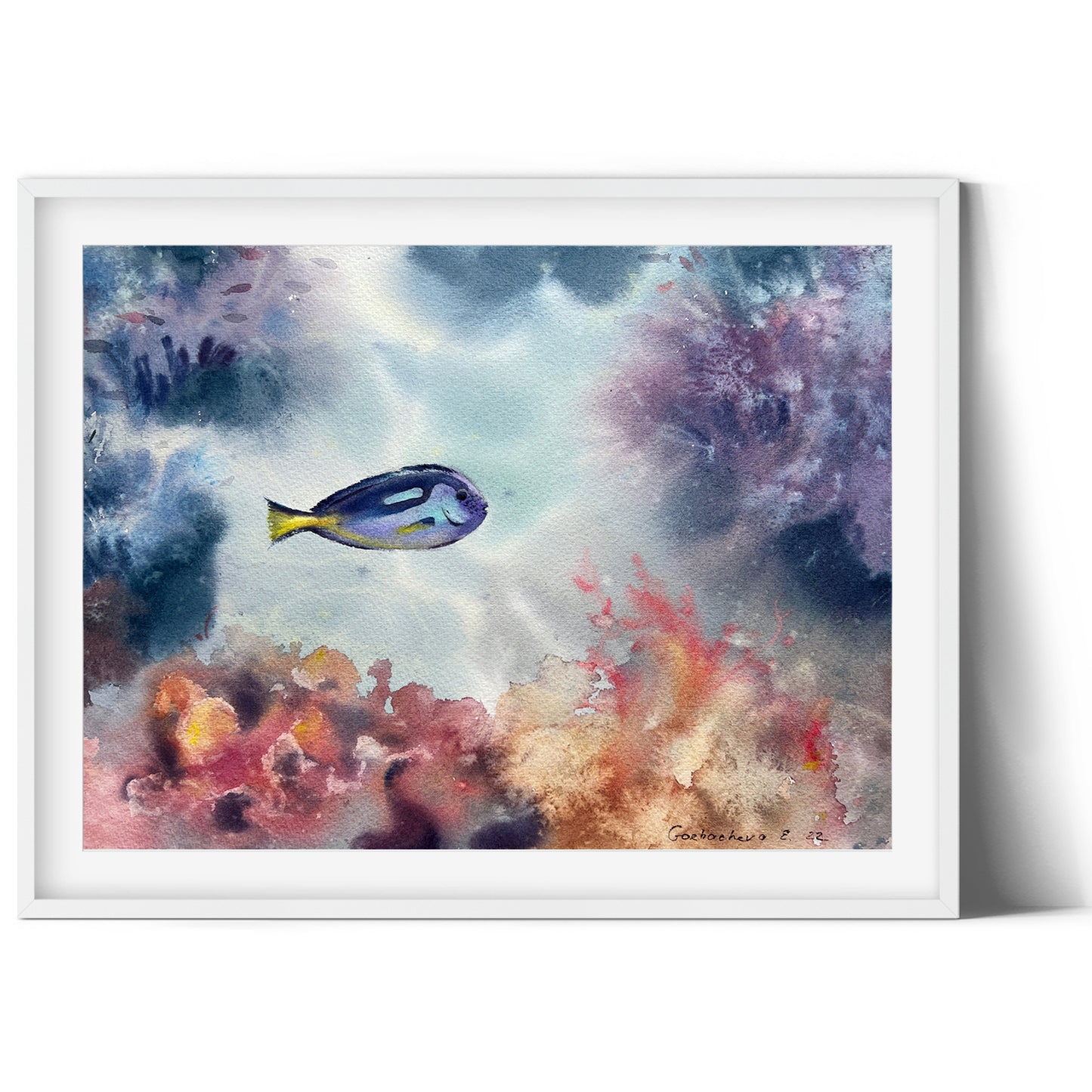 Coral Fish Painting Original, Tropic Sea , Underwater Art, Undersea Artwork, Coastal Wall Decor, Gift For Aquarium Lover
