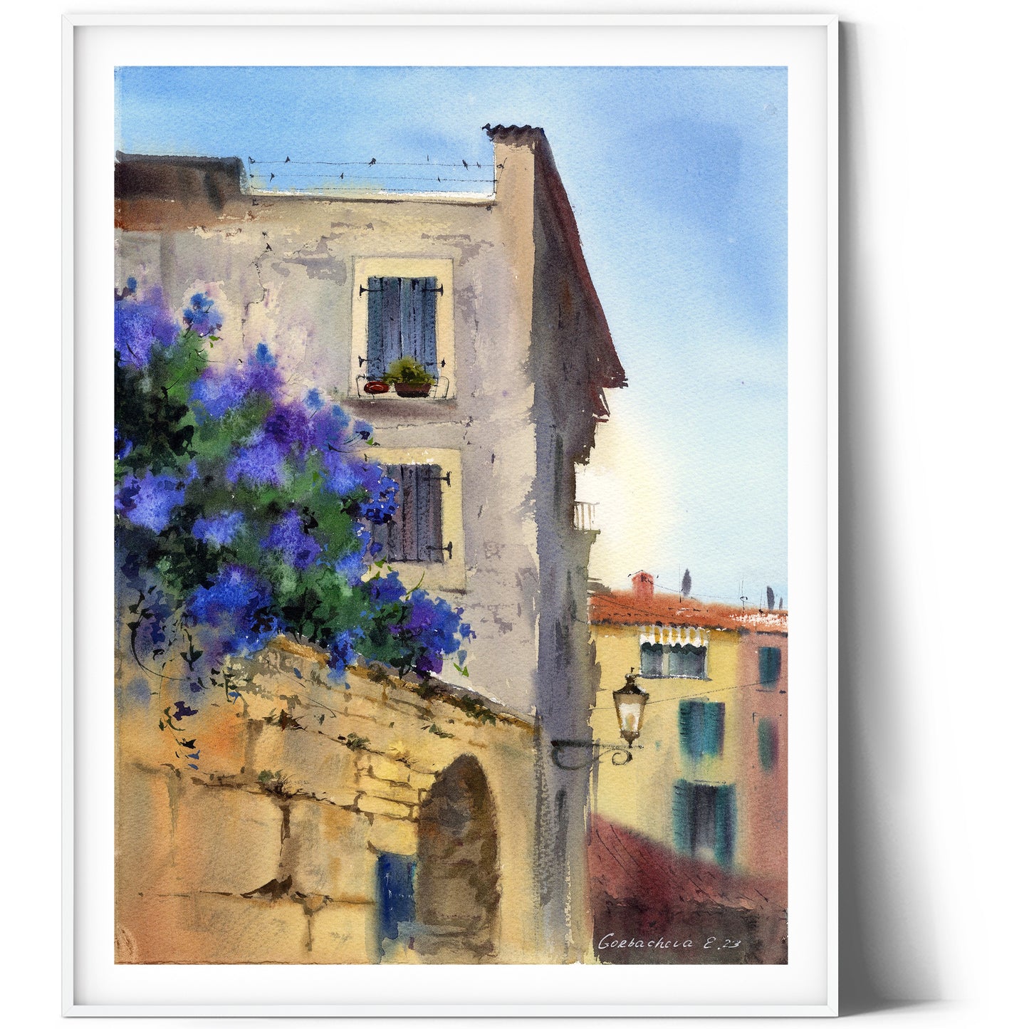 Original Watercolor Painting, Mediterranean City - Street of Croatia #3