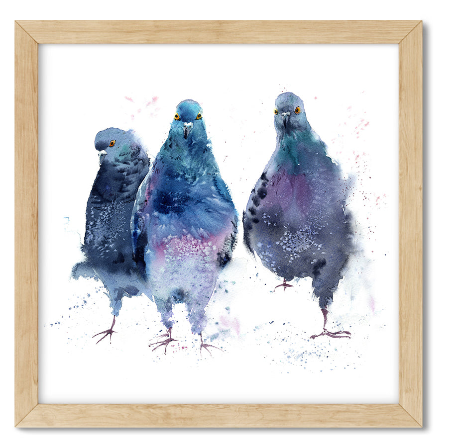 Pigeon Art Print, Watercolor Wall Art, Nursery Wall Decor, Fine Art Print, Bird Art Illustration