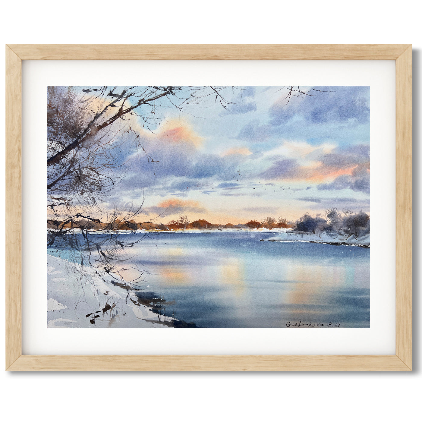 Winter Landscape offers Watercolor, Original Watercolor,