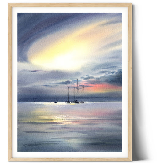 Nautical Home Decor - Extra Large Print of Seascape Painting, Perfect Beach House Gift for Art Lovers