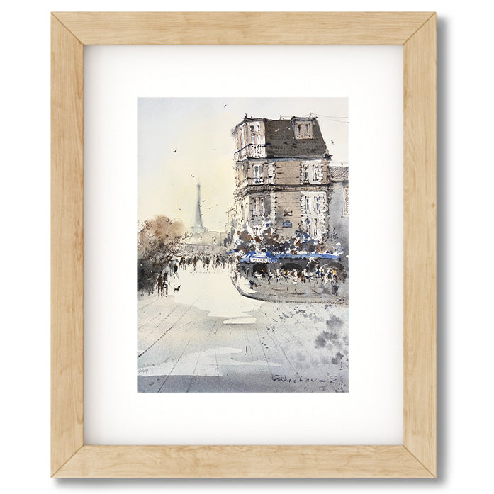 Charming Watercolor Art of Parisian Streets & Eiffel Tower - Original Painting